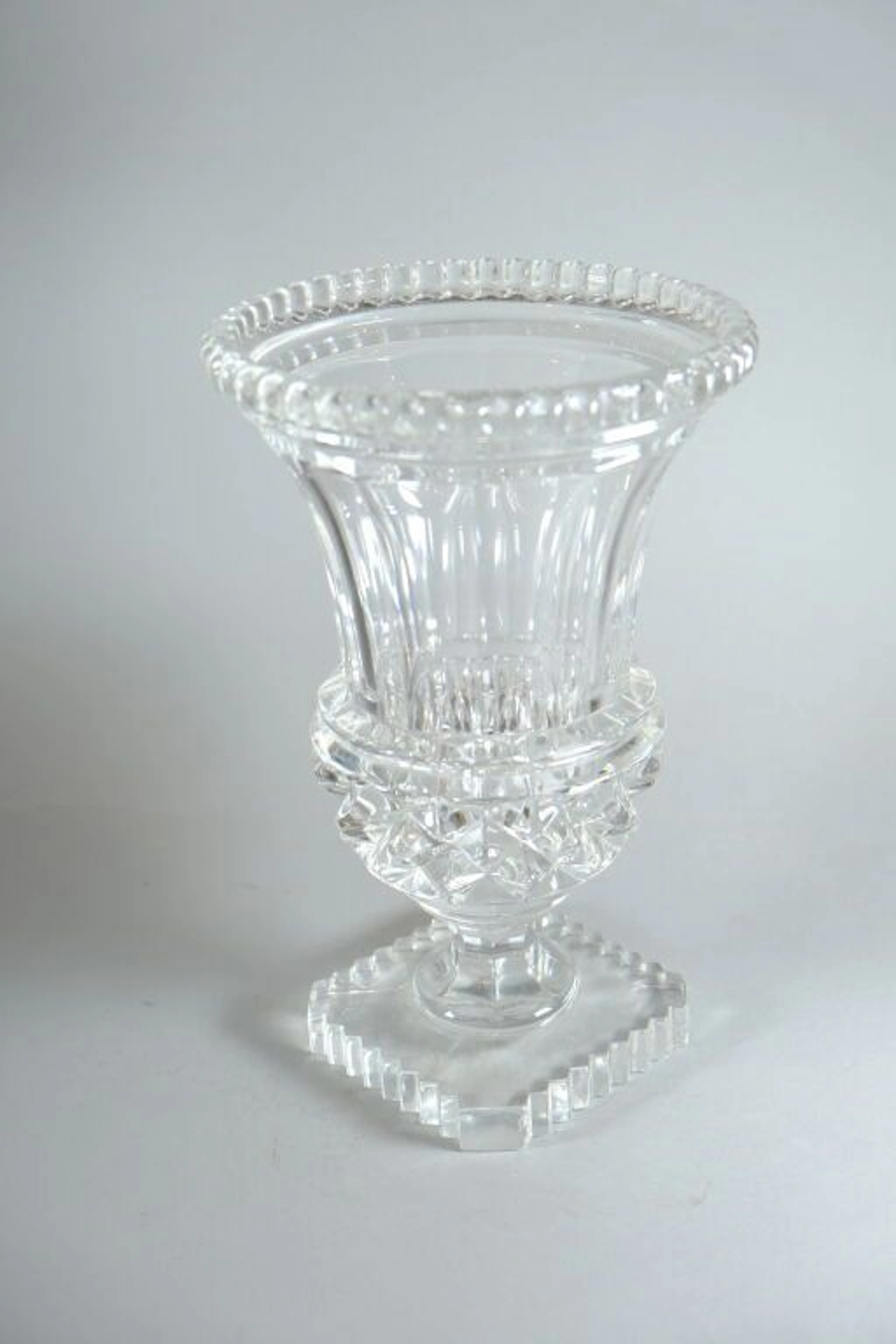ART VANNES France. Medici crystal vase in the Saint-Louis style. Circa