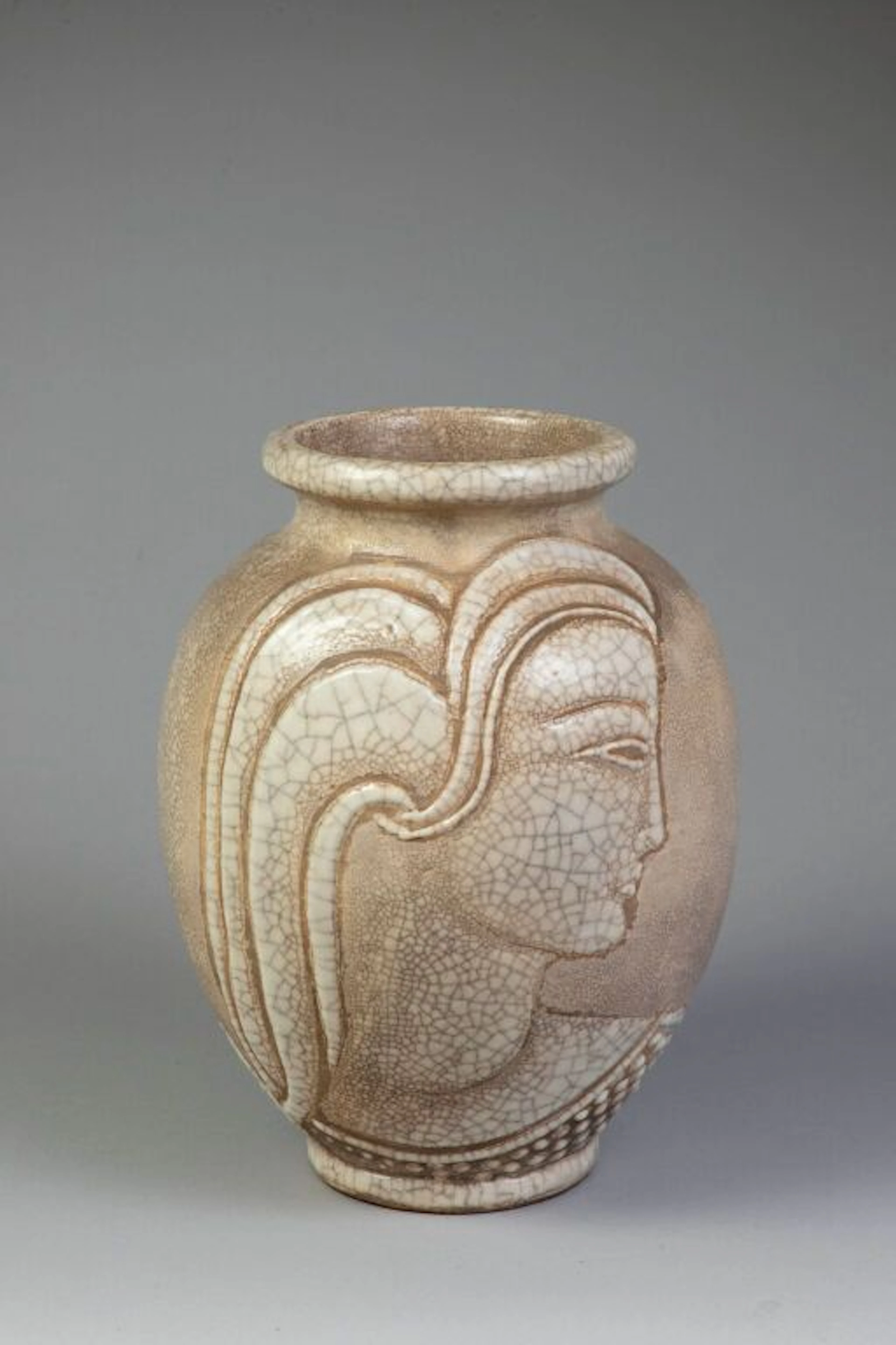 René BUTHAUD (1886–1986). Ovoid vase on a foot ring with a flared