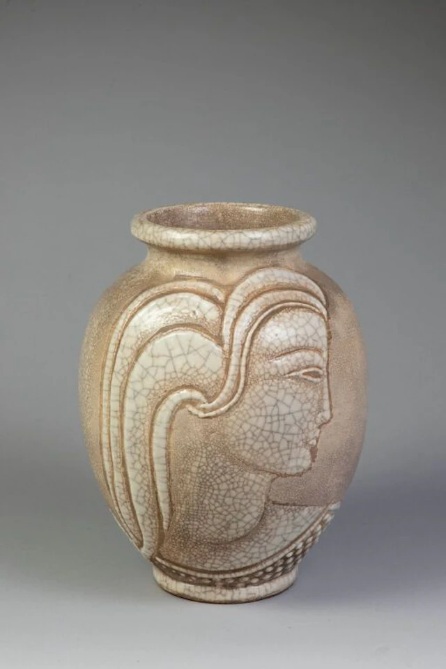 René BUTHAUD (1886–1986). Ovoid vase on a foot ring with a flared