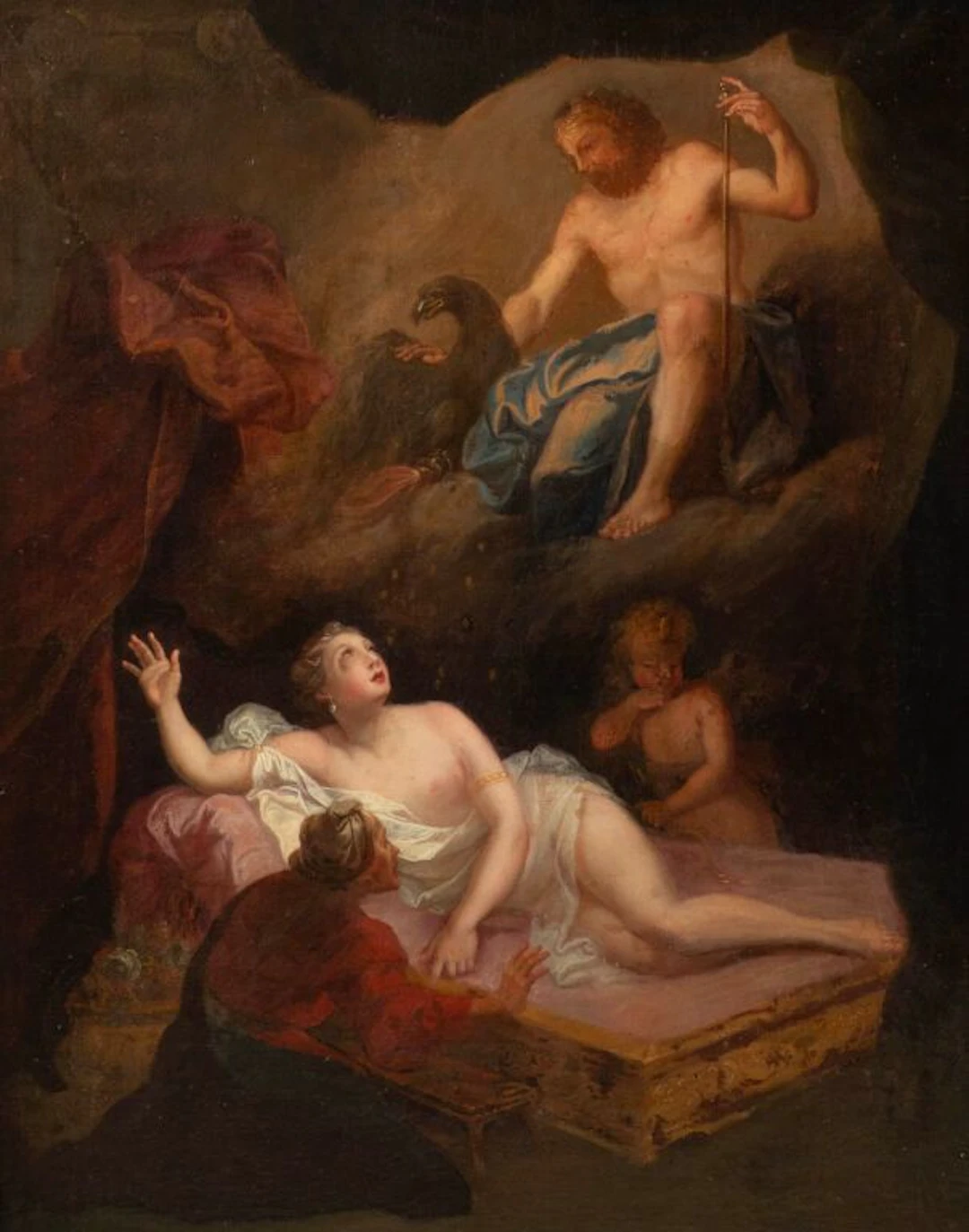 French School, circa 1700, circle of BON BOULLOGNE. Jupiter and Danaë.