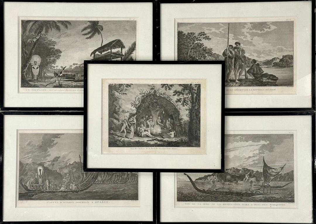POLYNESIA - NEW ZEALAND. A set of 4 engravings by Jacques Renaud Benard