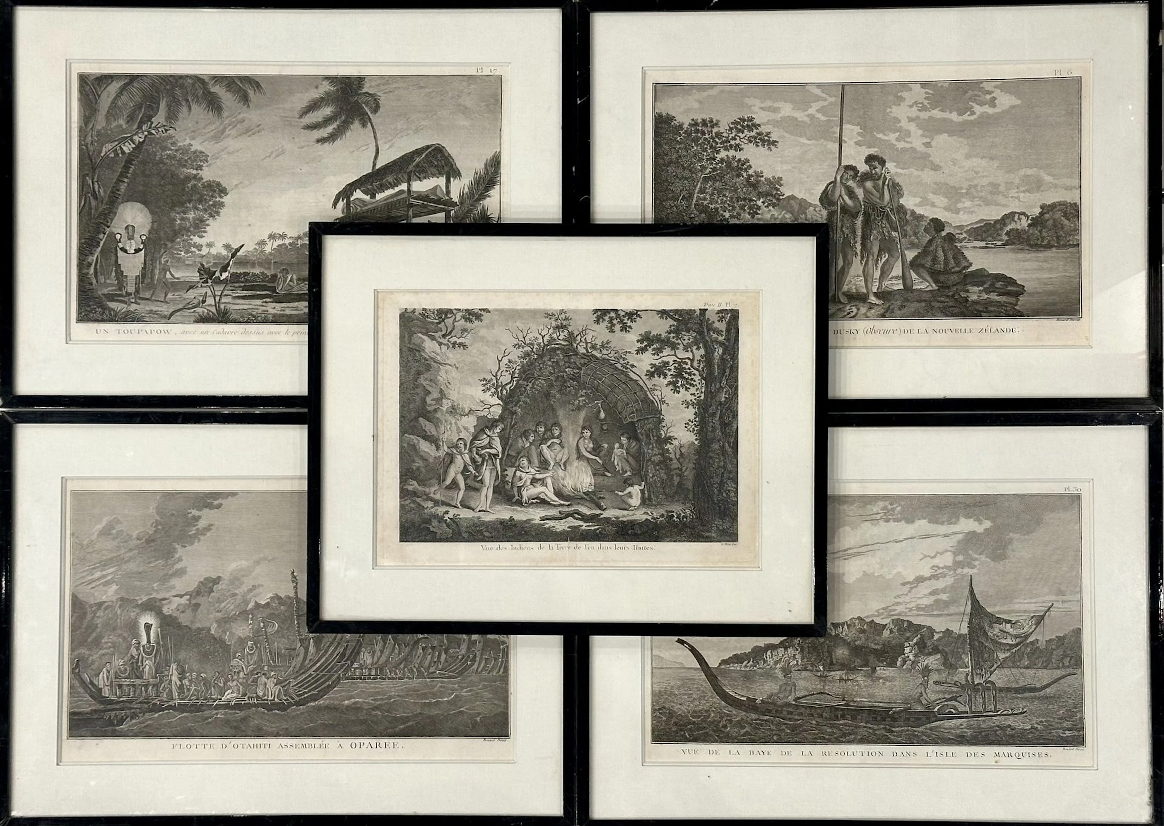 POLYNESIA - NEW ZEALAND. A set of 4 engravings by Jacques Renaud Benard