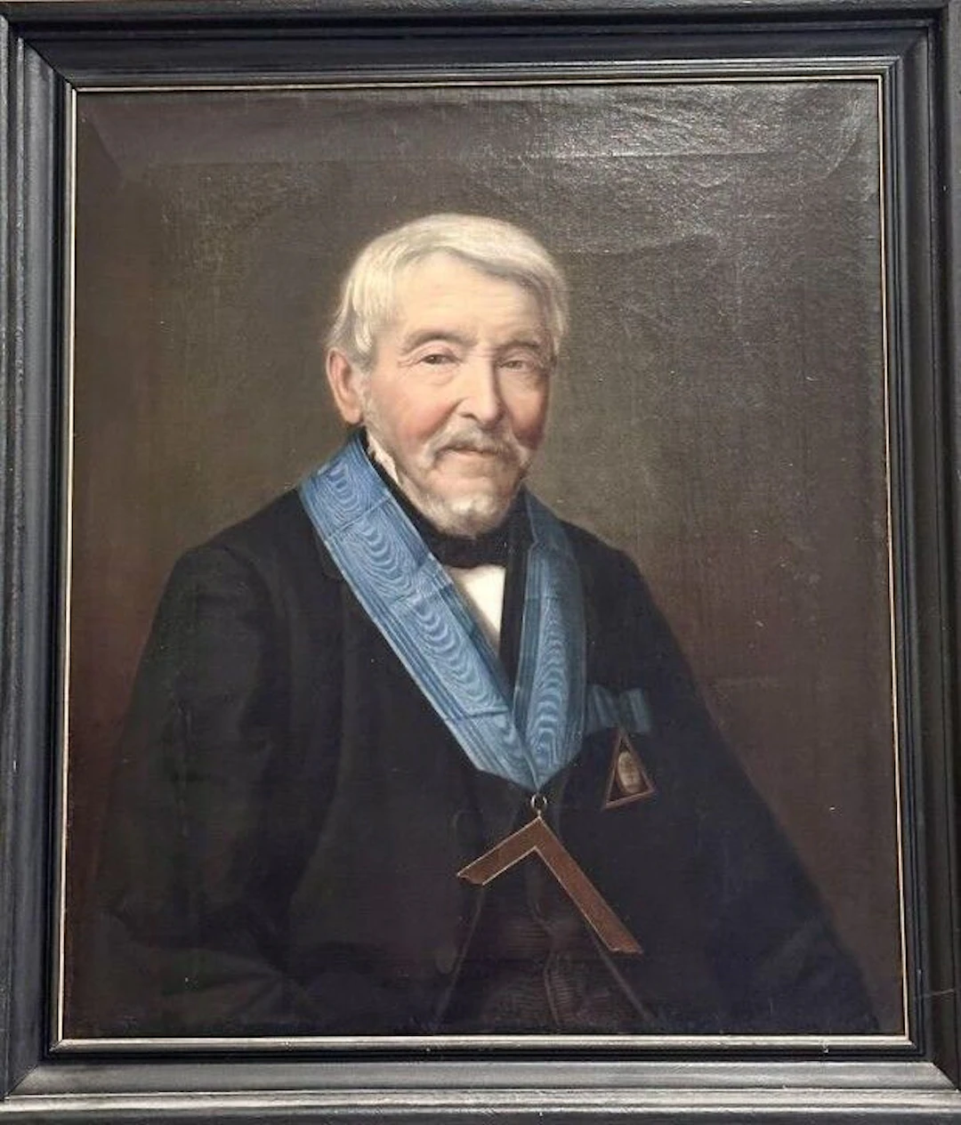 Late 19th-century school. Painting depicting a Venerable Master of