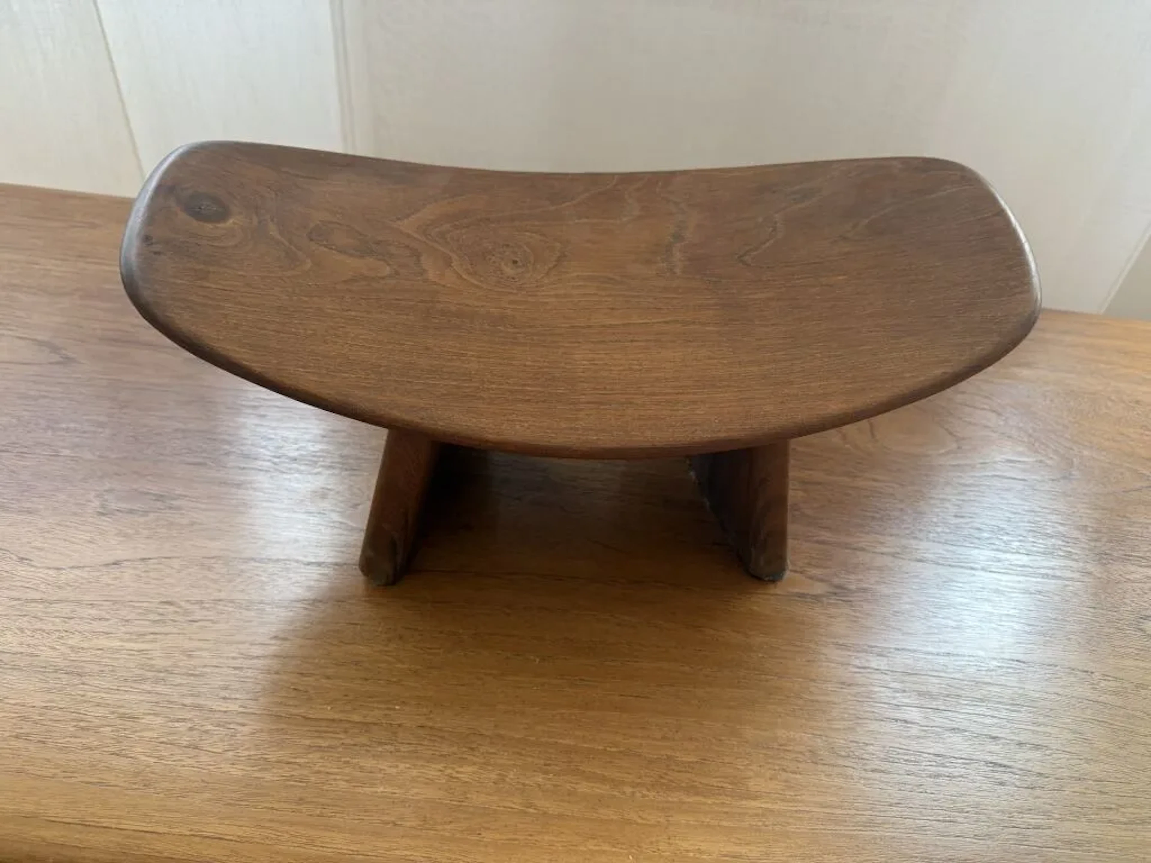 Alain GAUBERT. Shoggi meditation stool made of natural wood. Slightly