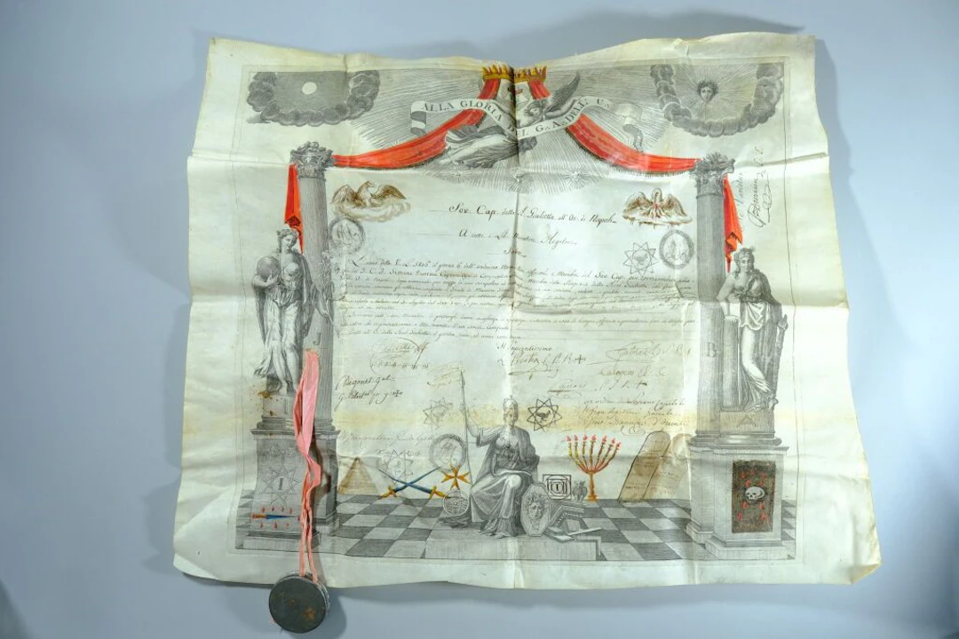 Diploma on parchment of the Grand Scottish, 2nd Degree of the French