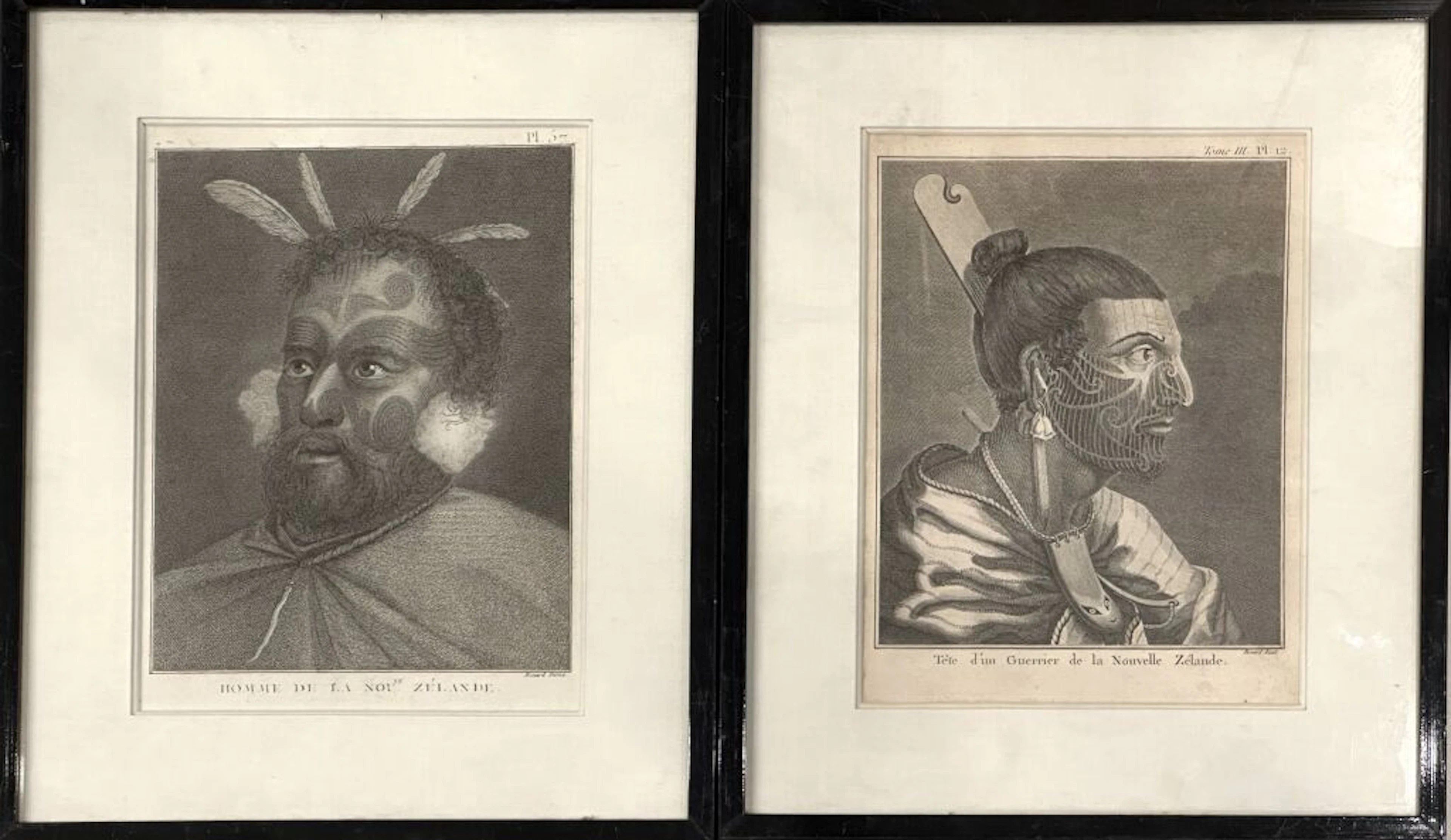 Set of 2 engravings by Jacques Renaud Benard (1731–1794). Engraved