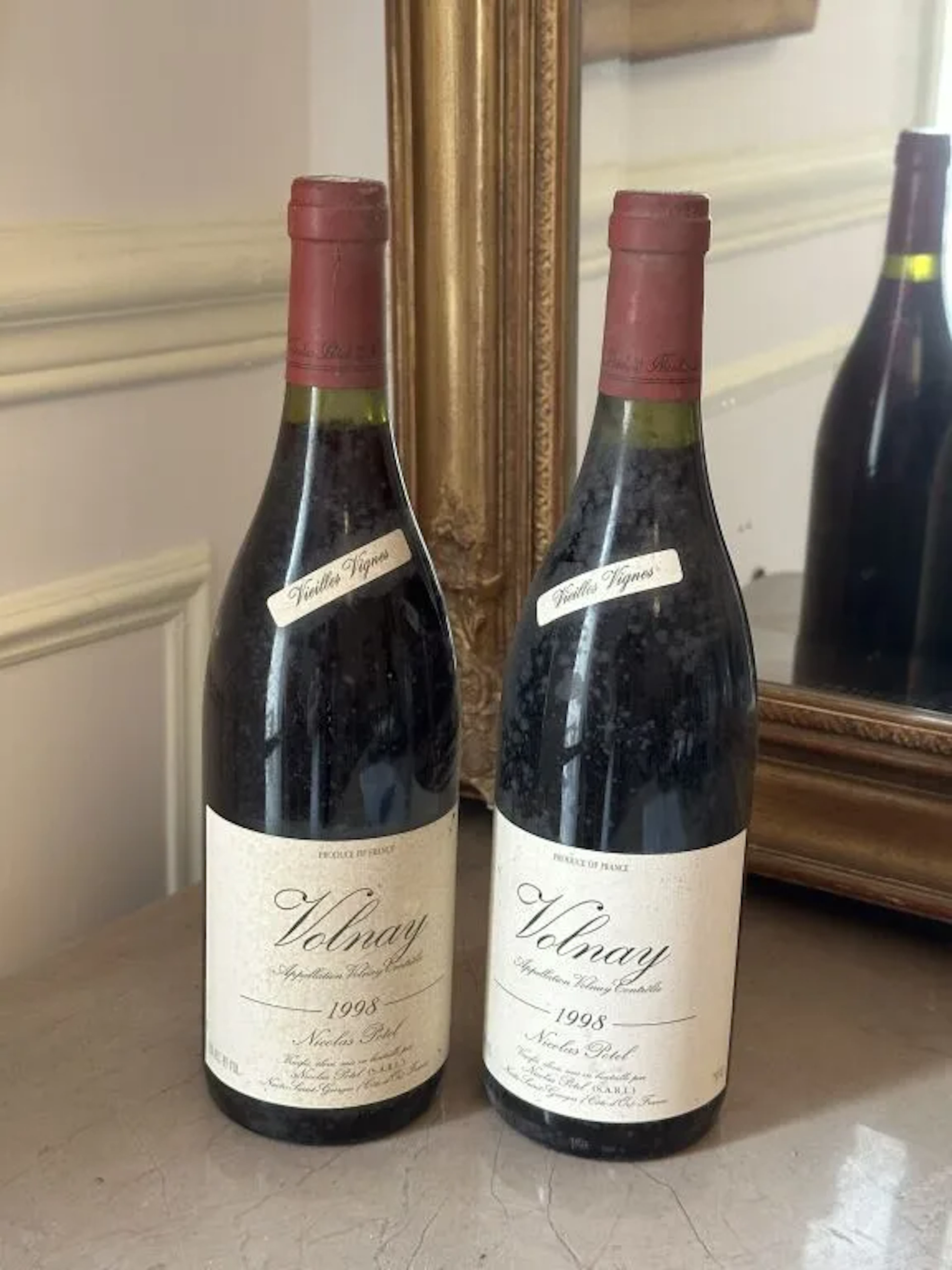 VOLNAY Vieilles Vignes 1998 - Domaine Nicolas Potel. Labels are torn
