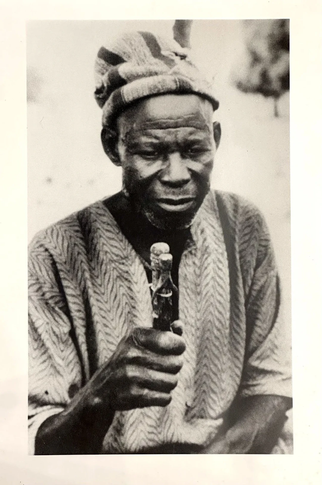 Late 20th–21st century. Black-and-white photograph depicting a man