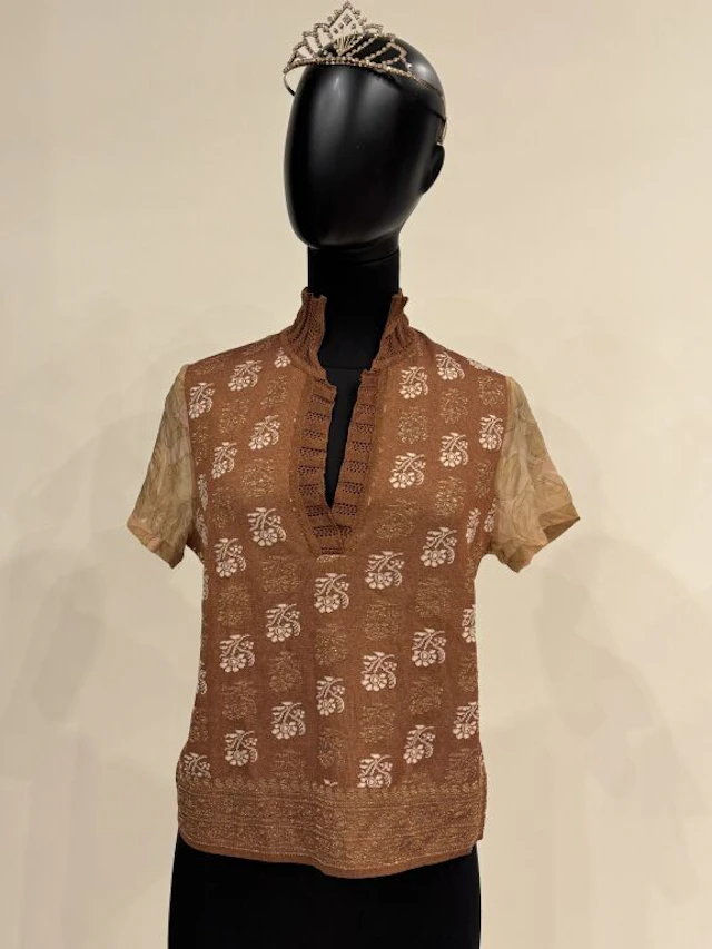 DRIES VAN NOTEN (Made in Belgium) Small, short-sleeved sweater in