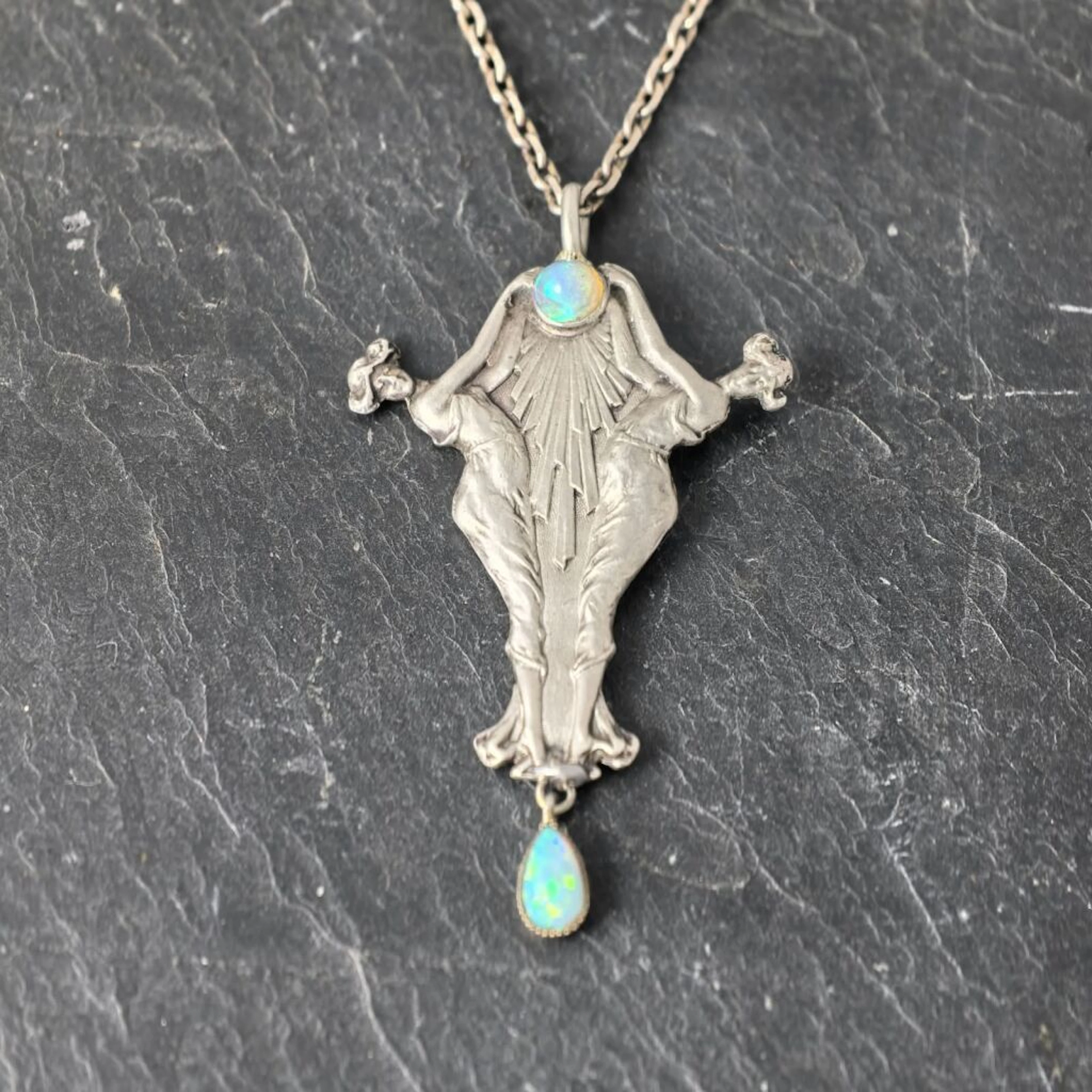 Lucien GAILLARD (1861–1942). Art Nouveau period. Erotic pendant with
