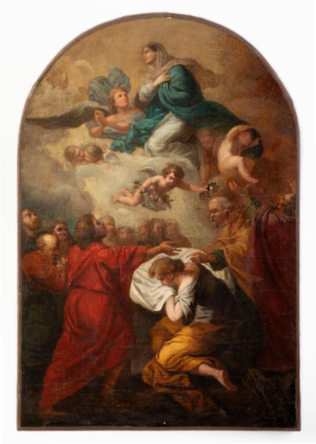 18th-century French school. The Assumption. Canvas, arched at the