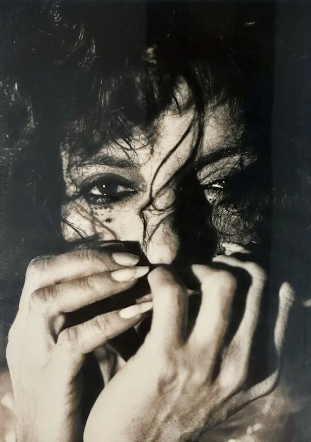 SOPHIE THOMASSIN. A tormented woman. Photograph. Mounted under glass