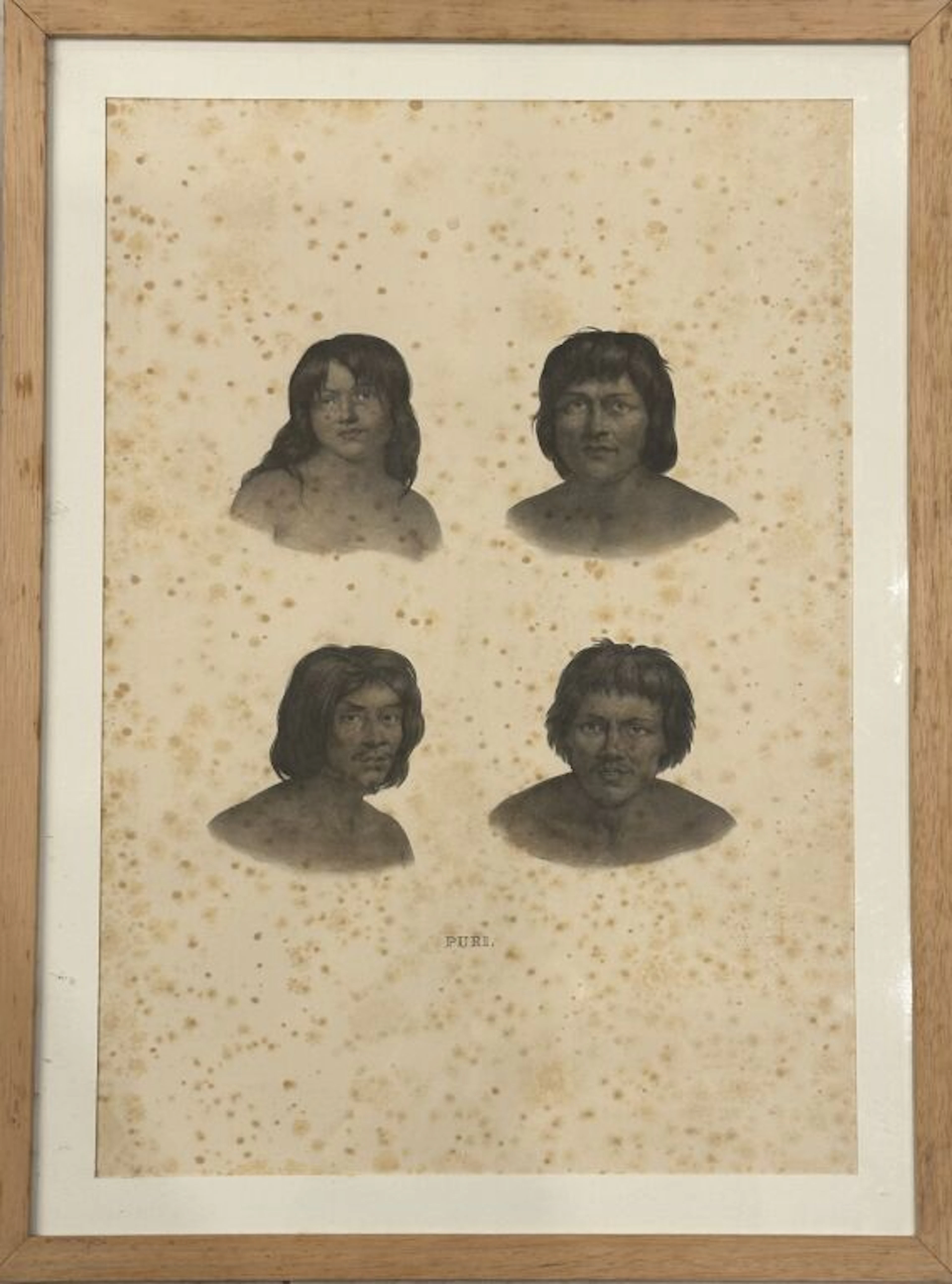 Set of two sheets of lithographs depicting portraits: - The first