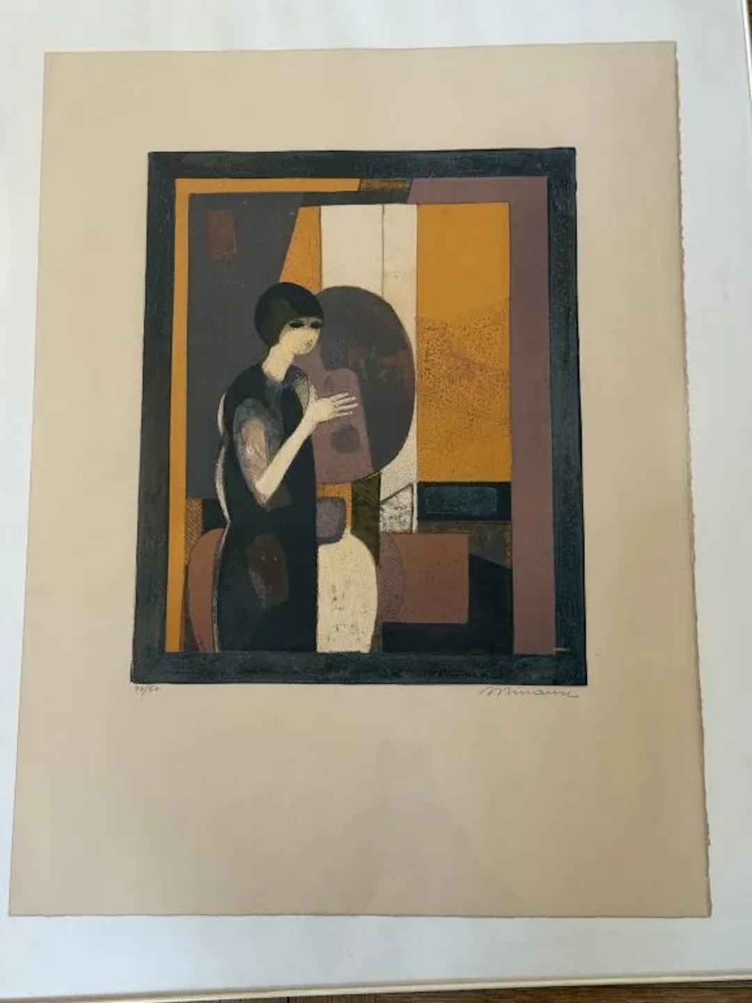 André MINAUX (1923–1986). Three color lithographs: - Bust of a Young