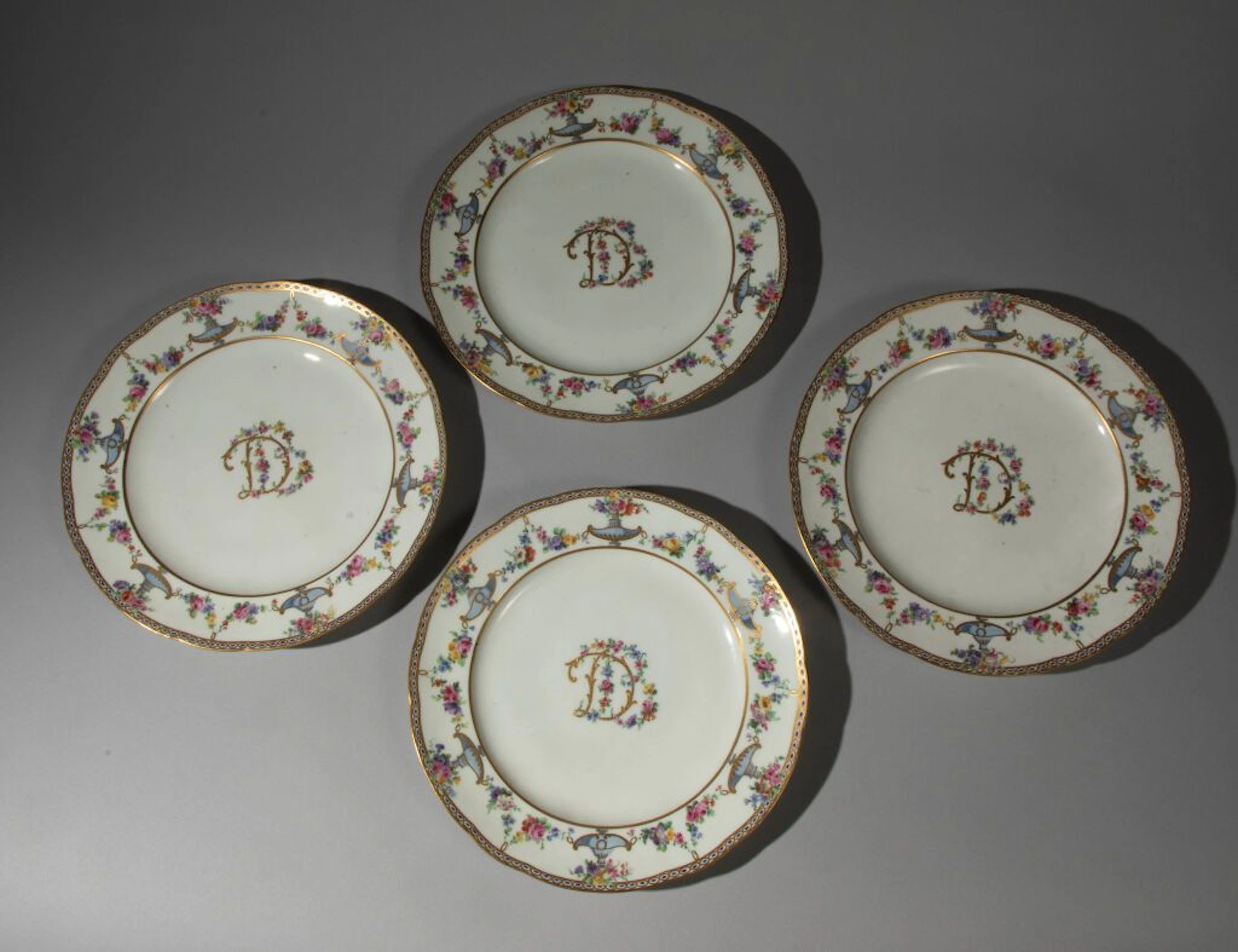 In the Sèvres style, based on Madame du Barry’s dinner service. Set