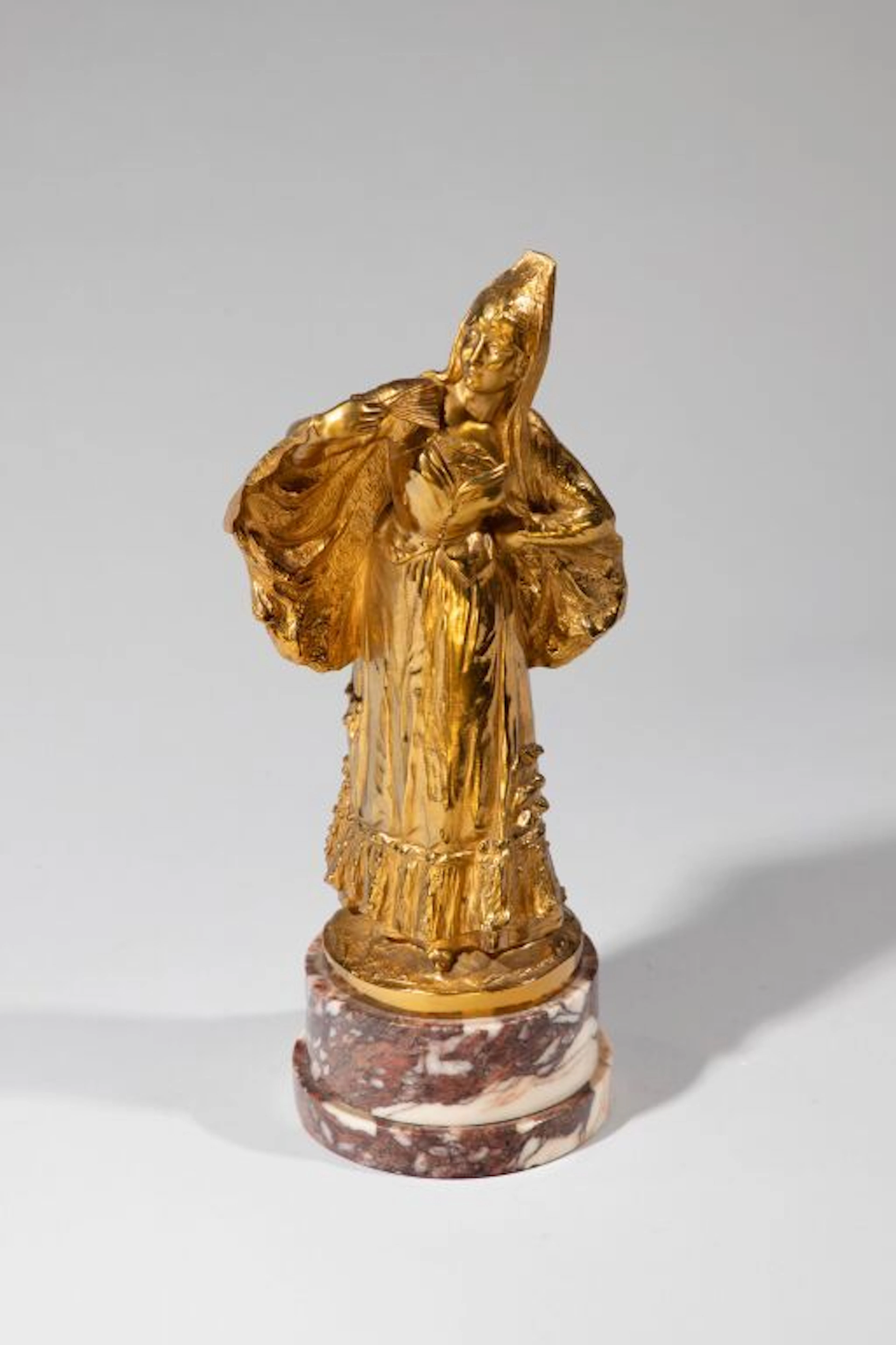 José DUNACH (1886–1957). Spanish Dancer. Gilded bronze statuette on