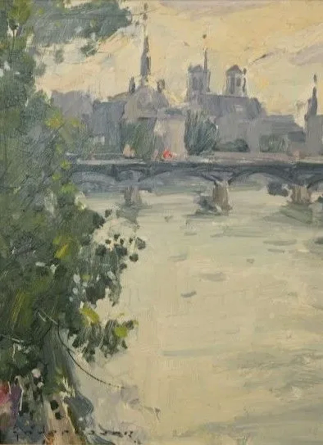 Paul HANDERBOUHR (1909–2006) The banks of the Seine in Paris, the