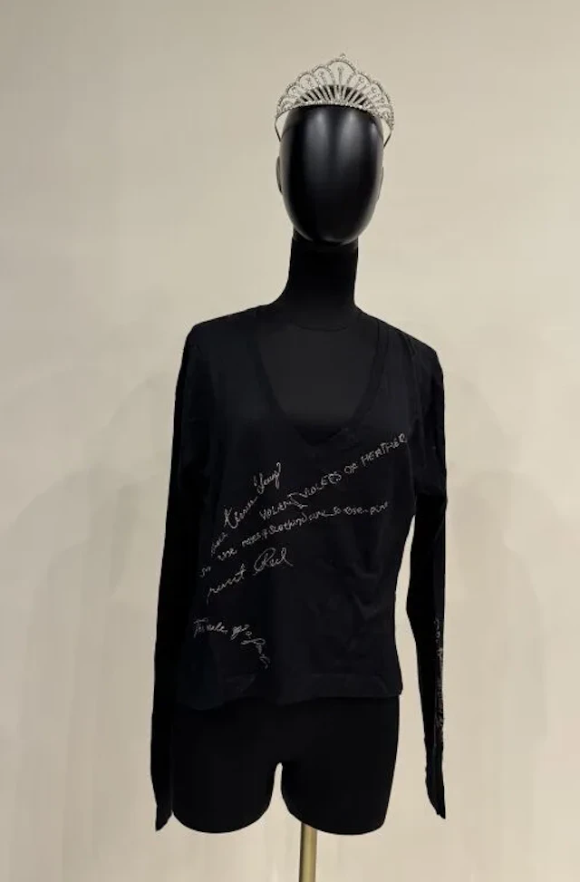PAUL SMITH WOMEN "Talking" sweater in black silk and cashmere with