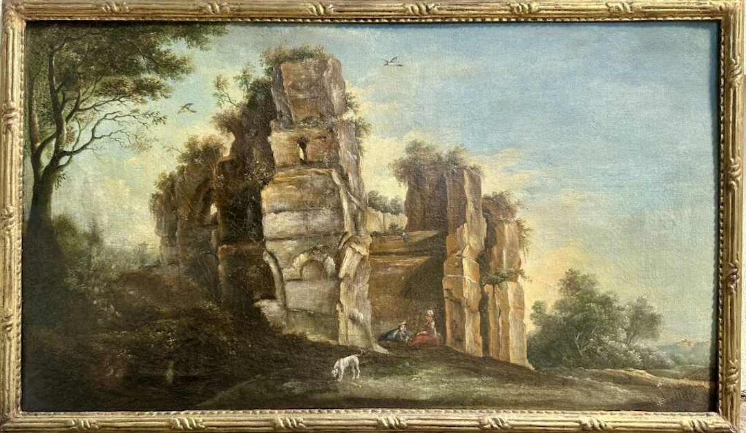 French School, late 18th or 19th century. Pastoral scene. Oil on canvas.