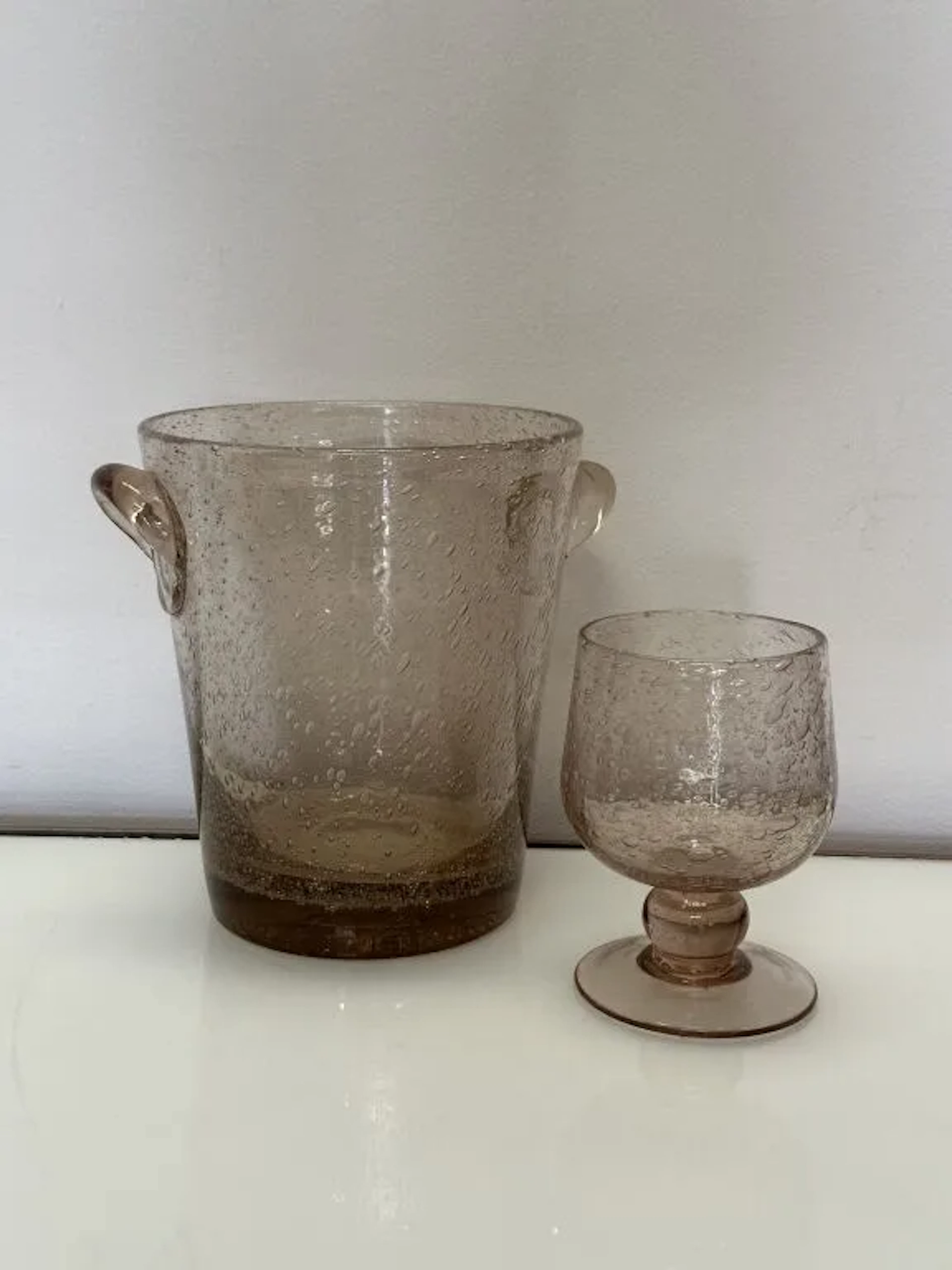 BIOT. Champagne bucket and tall-stemmed glass cup for those with a