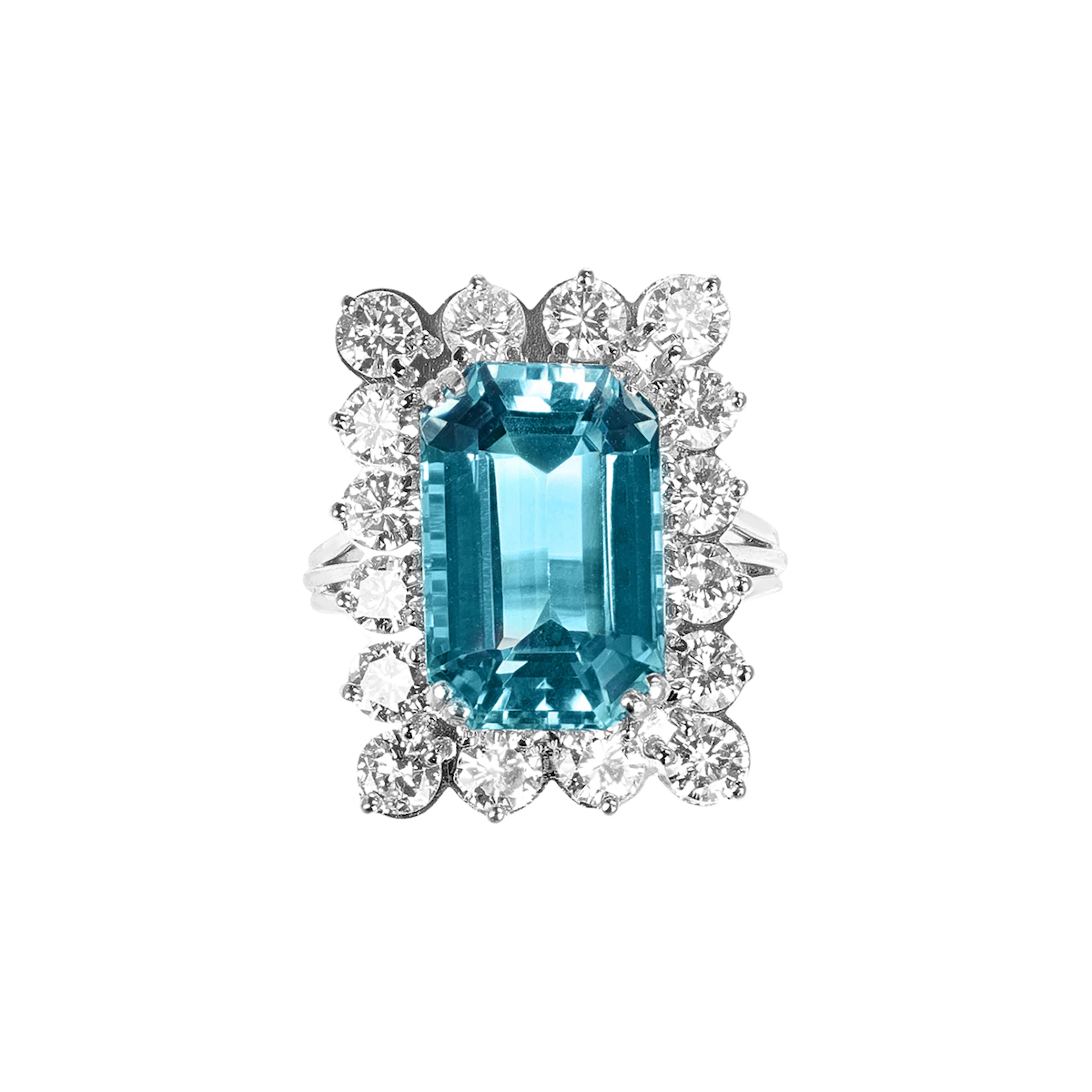 White Gold, 11.50ct Aquamarine and Diamond Ring