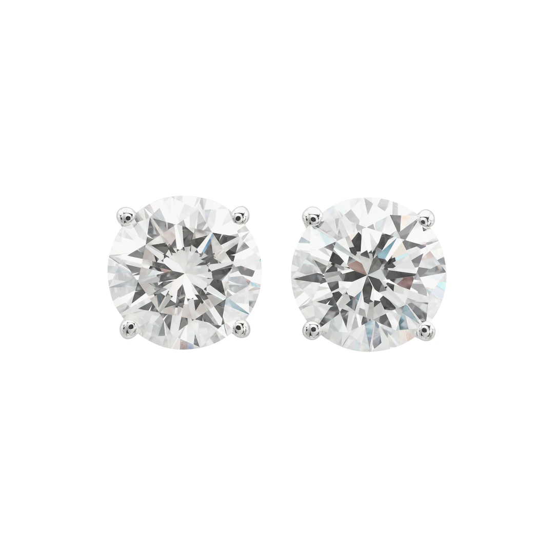 Platinum and 2.00ctw-2.99ctw Round Brilliant Cut Diamond Stud Earrings
