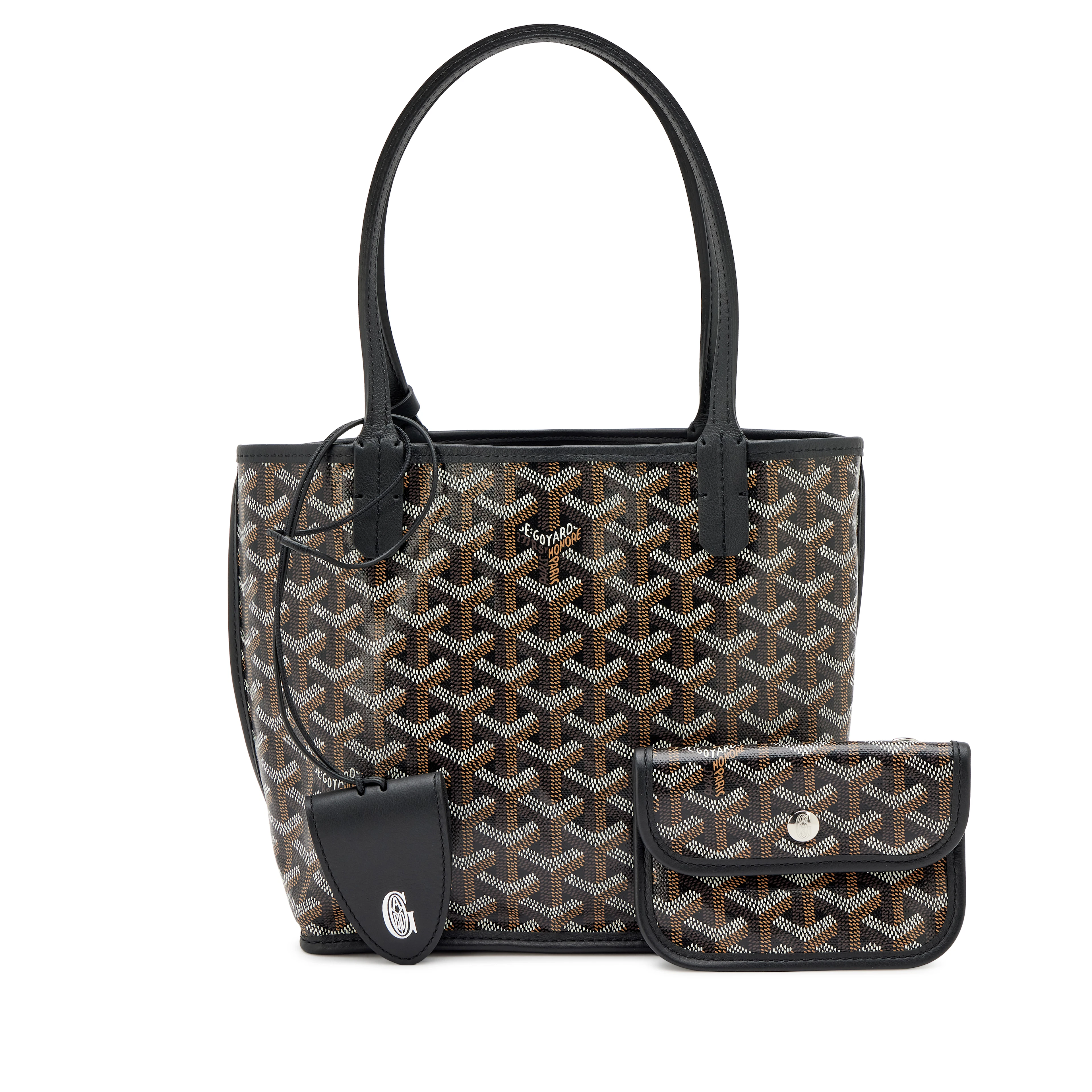 Black Goyardine Canvas and Chevroches Calfskin Anjou Mini Bag, 2026