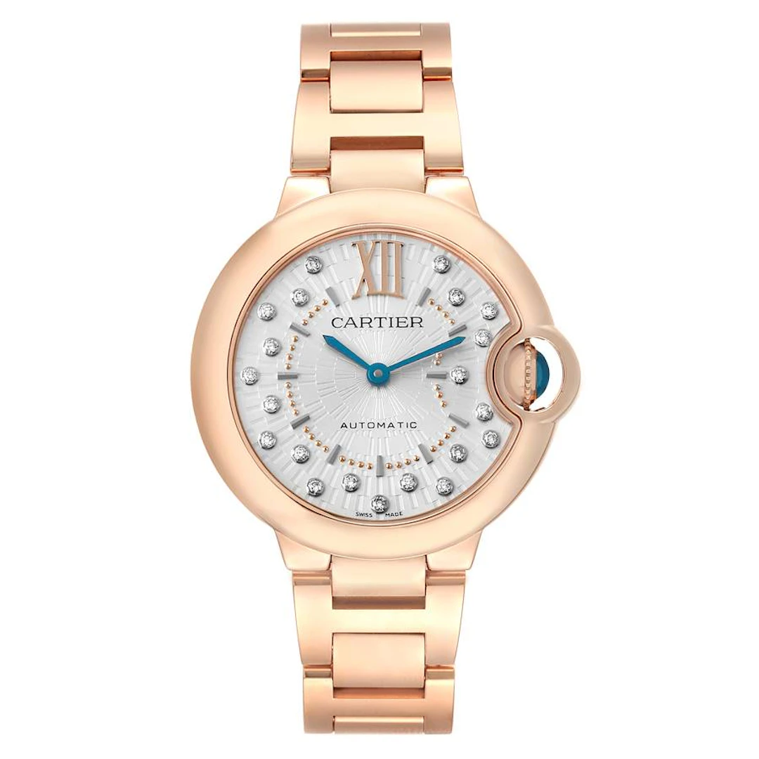 Ballon Bleu (Reference WGBB0054). A 33mm rose gold diamond-set automatic