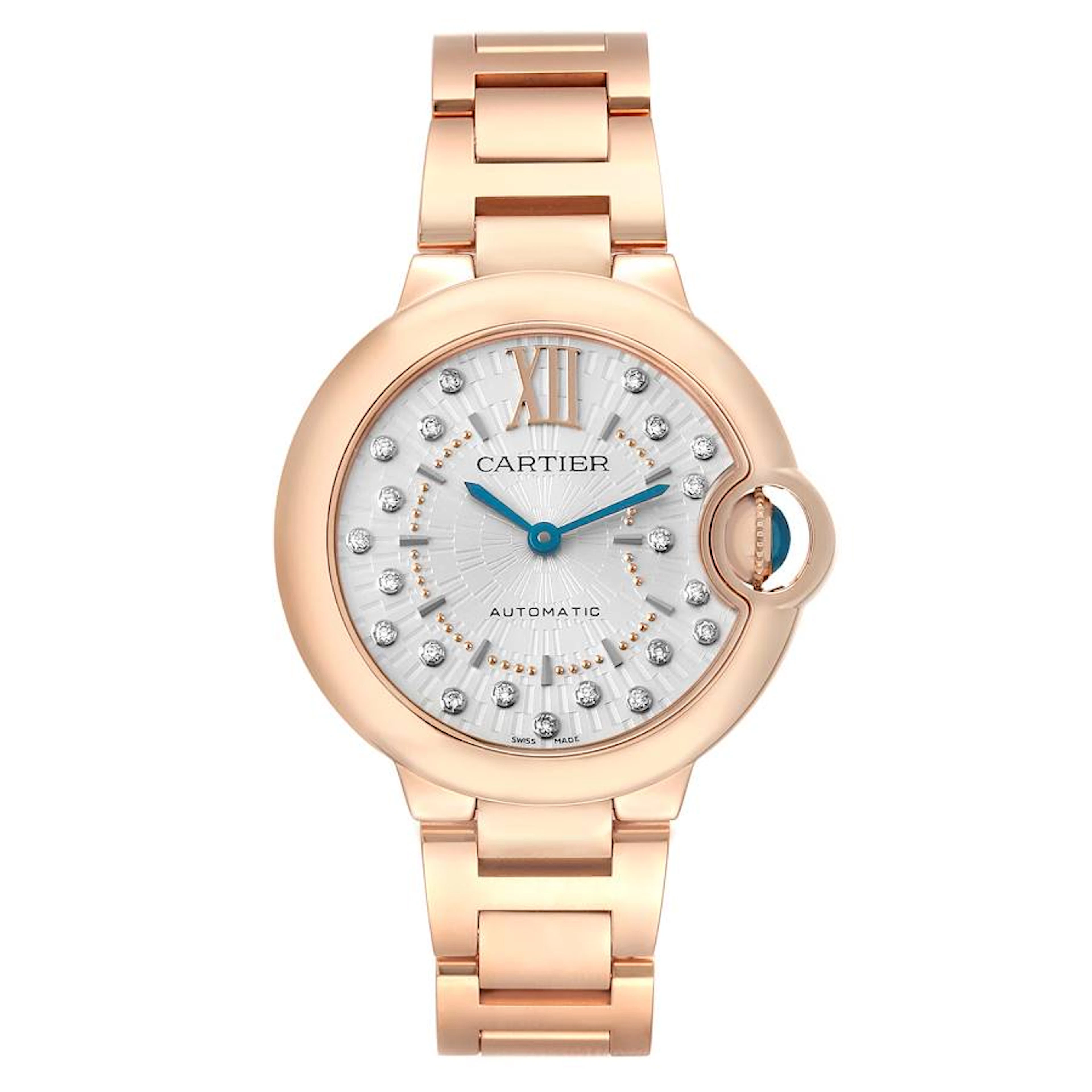 Ballon Bleu (Reference WGBB0054). A 33mm rose gold diamond-set automatic