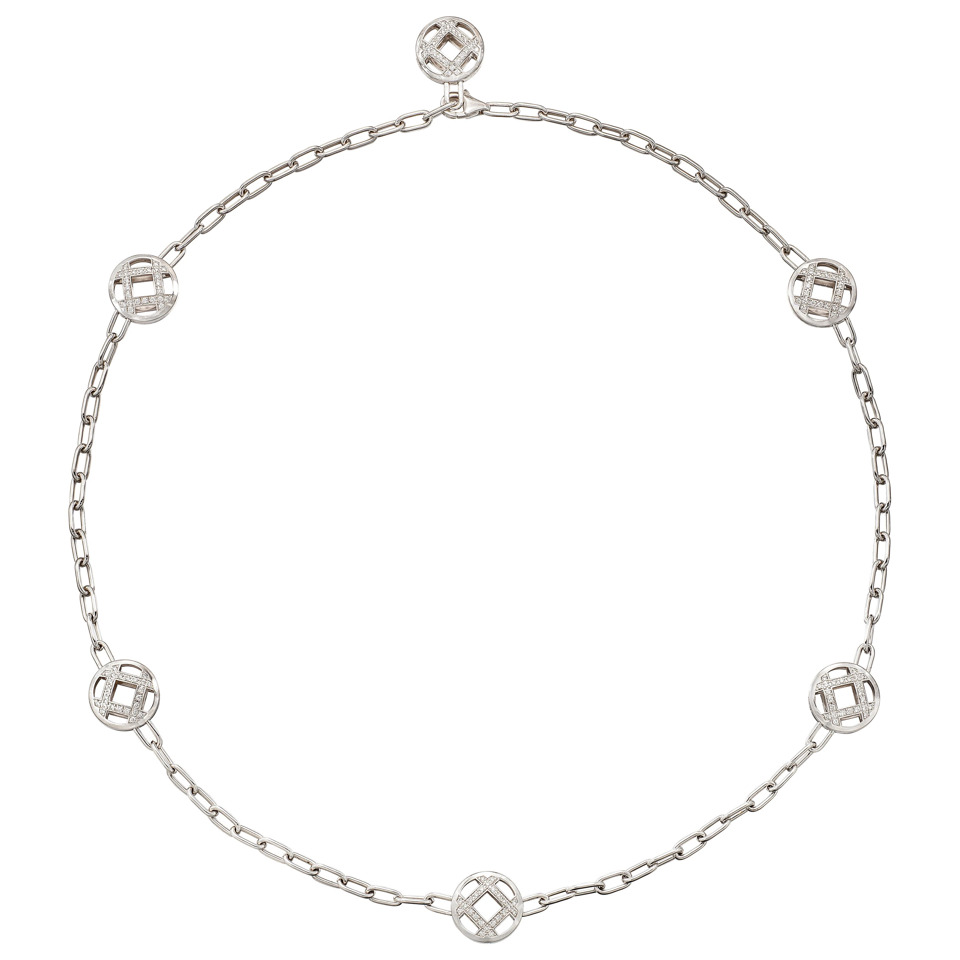 White Gold and Diamond Pasha de Cartier Necklace