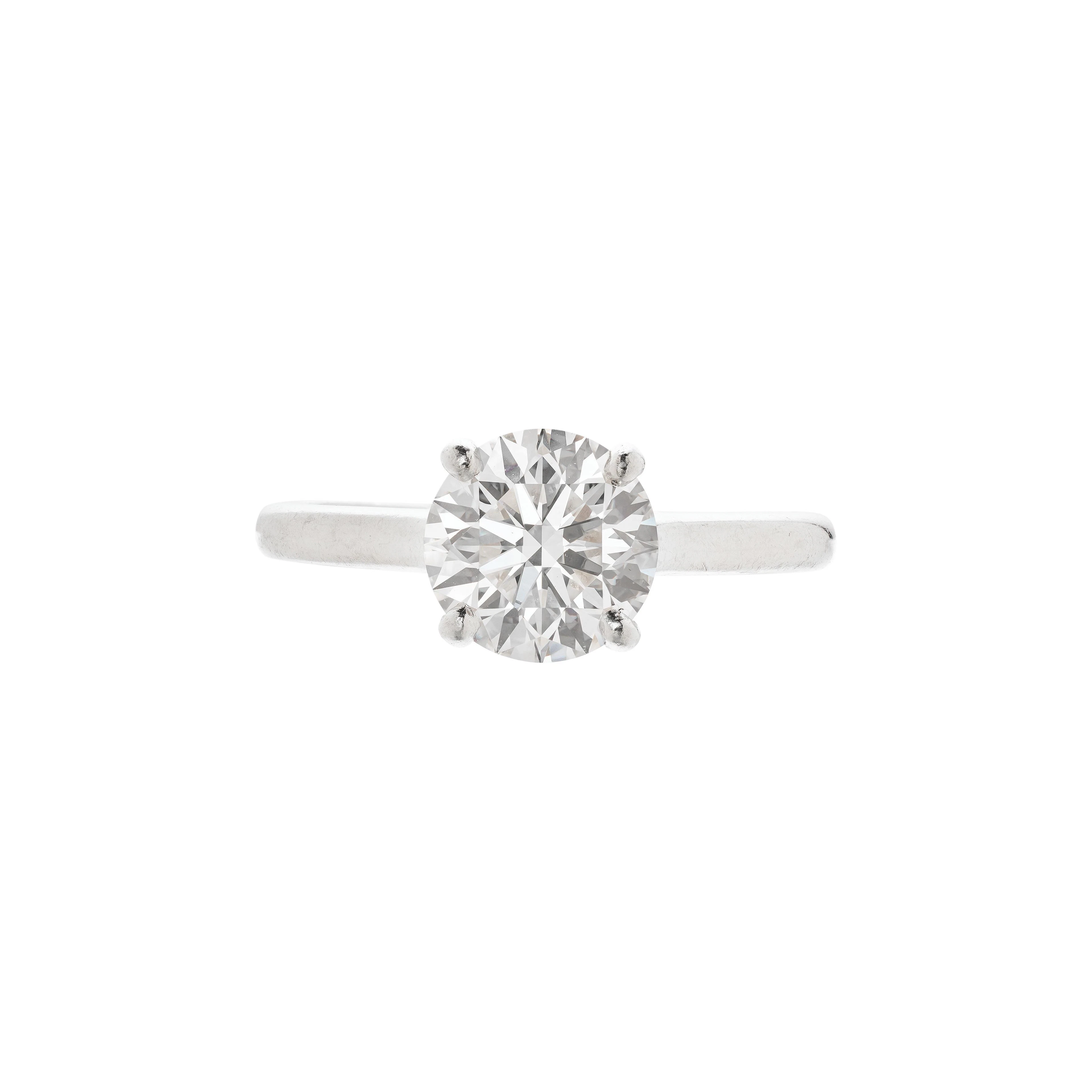 Platinum and 2.02ct Round Brilliant Cut Diamond Engagement Ring