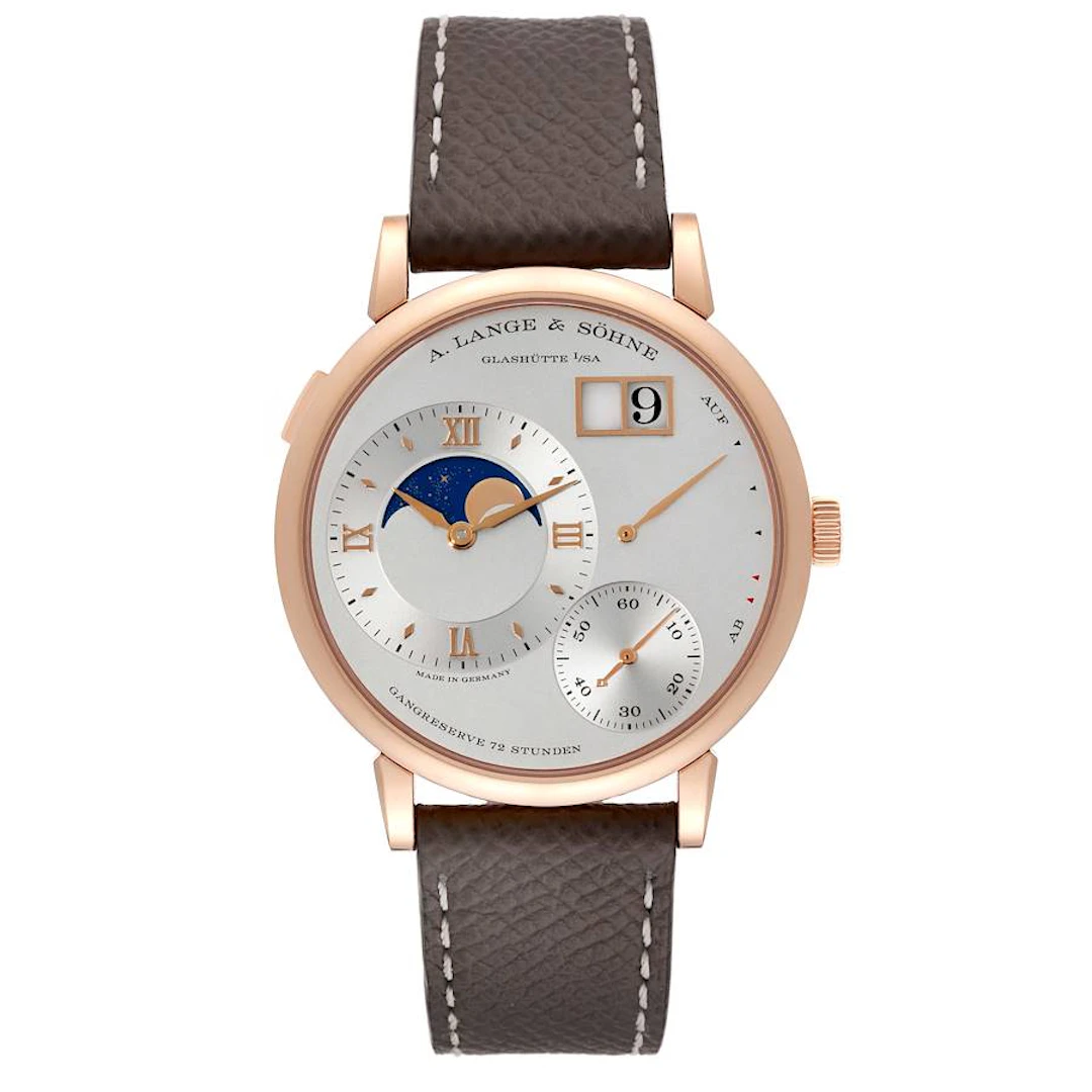 Grand Lange 1 (Reference 139.032). A 41mm rose gold manual wind wristwatch