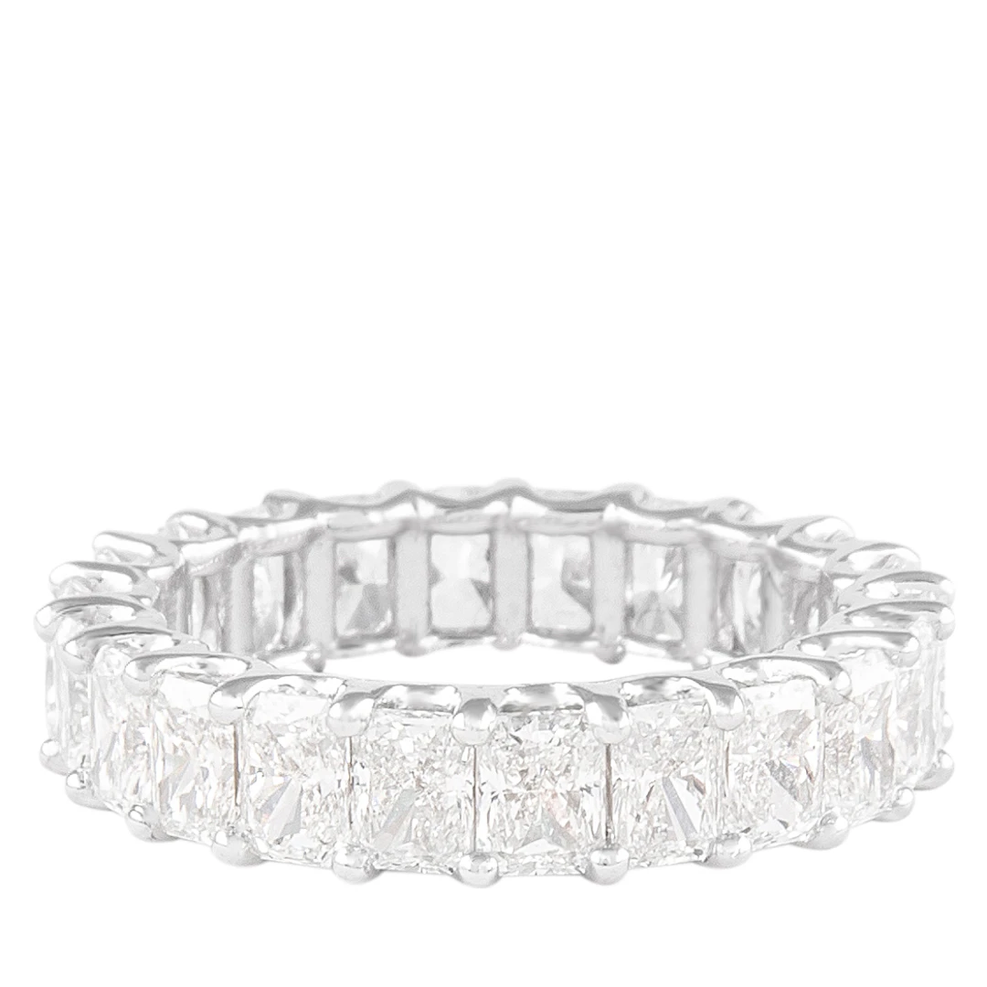 White Gold and 4.55ctw Radiant Cut Diamond Eternity Band Ring