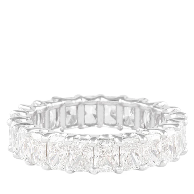 White Gold and 4.55ctw Radiant Cut Diamond Eternity Band Ring