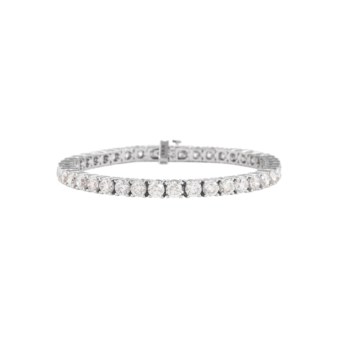 White Gold and 12.85ctw Round Brilliant Cut Tennis Bracelet