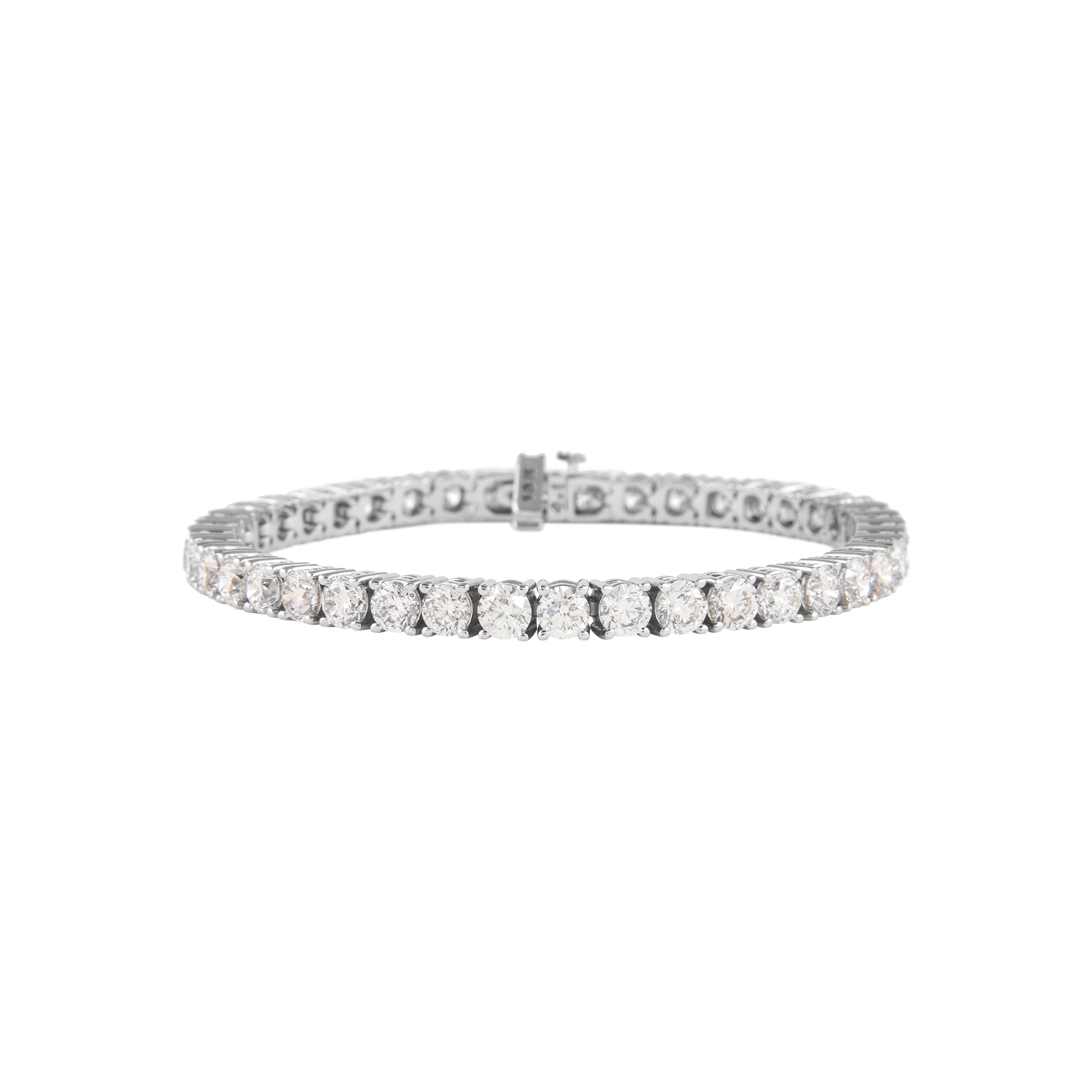 White Gold and 12.85ctw Round Brilliant Cut Tennis Bracelet