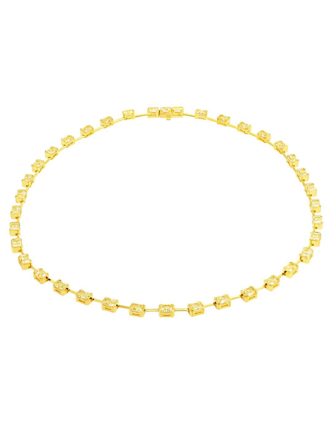 Gold and 21.85ctw Radiant Cut Yellow Diamond Necklace