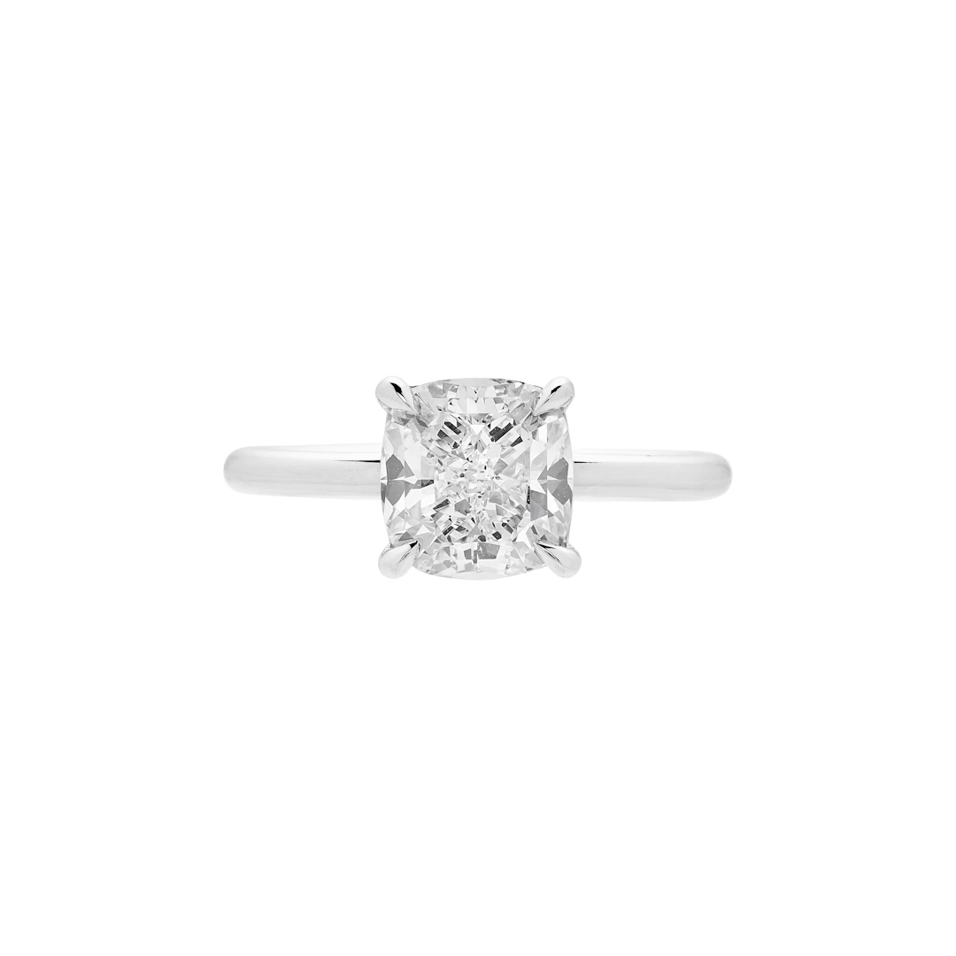 Platinum and 2.50ct Cushion Cut Diamond Engagement Ring