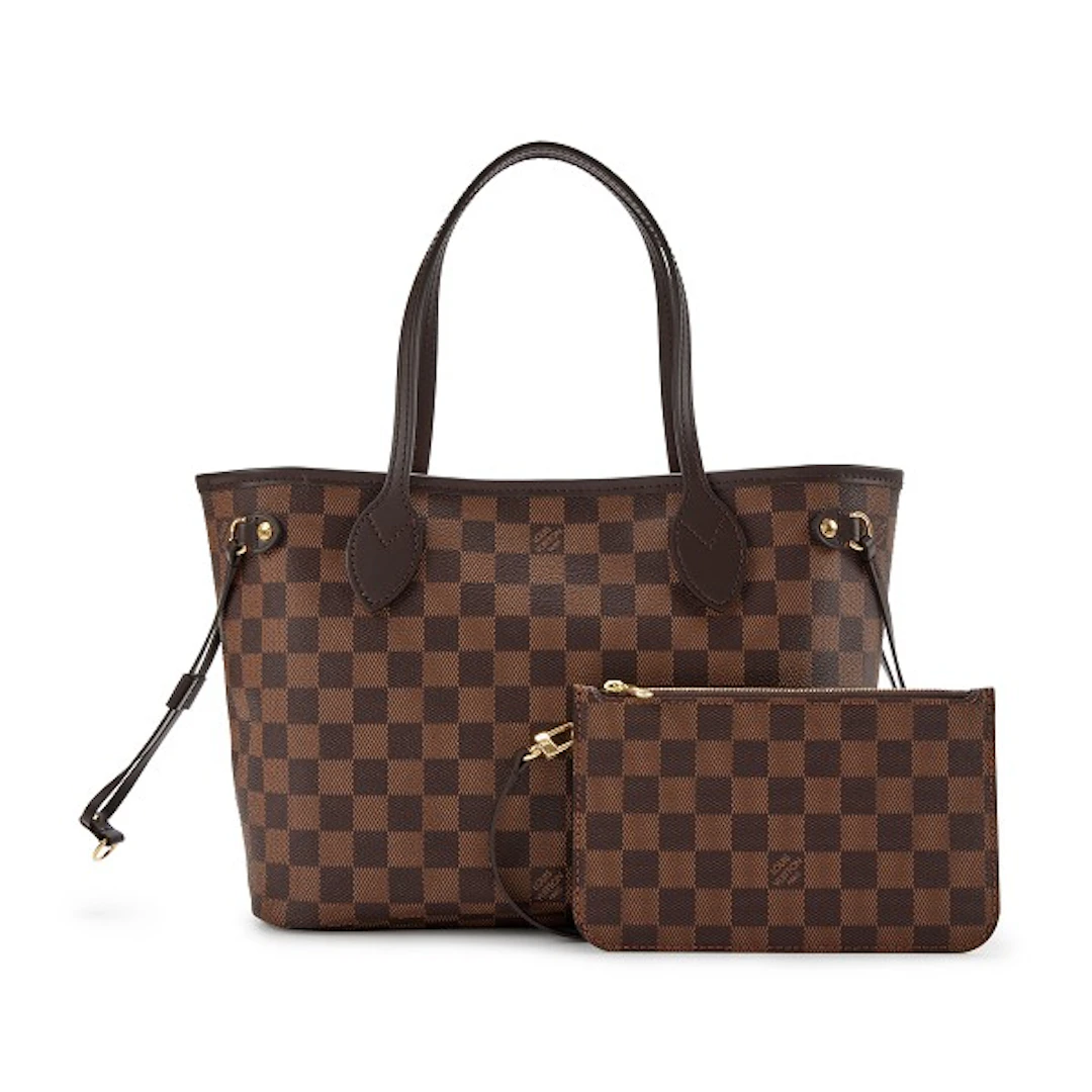 Brown Damier Ebene Coated Canvas Neverfull PM Gold Hardware, 2021