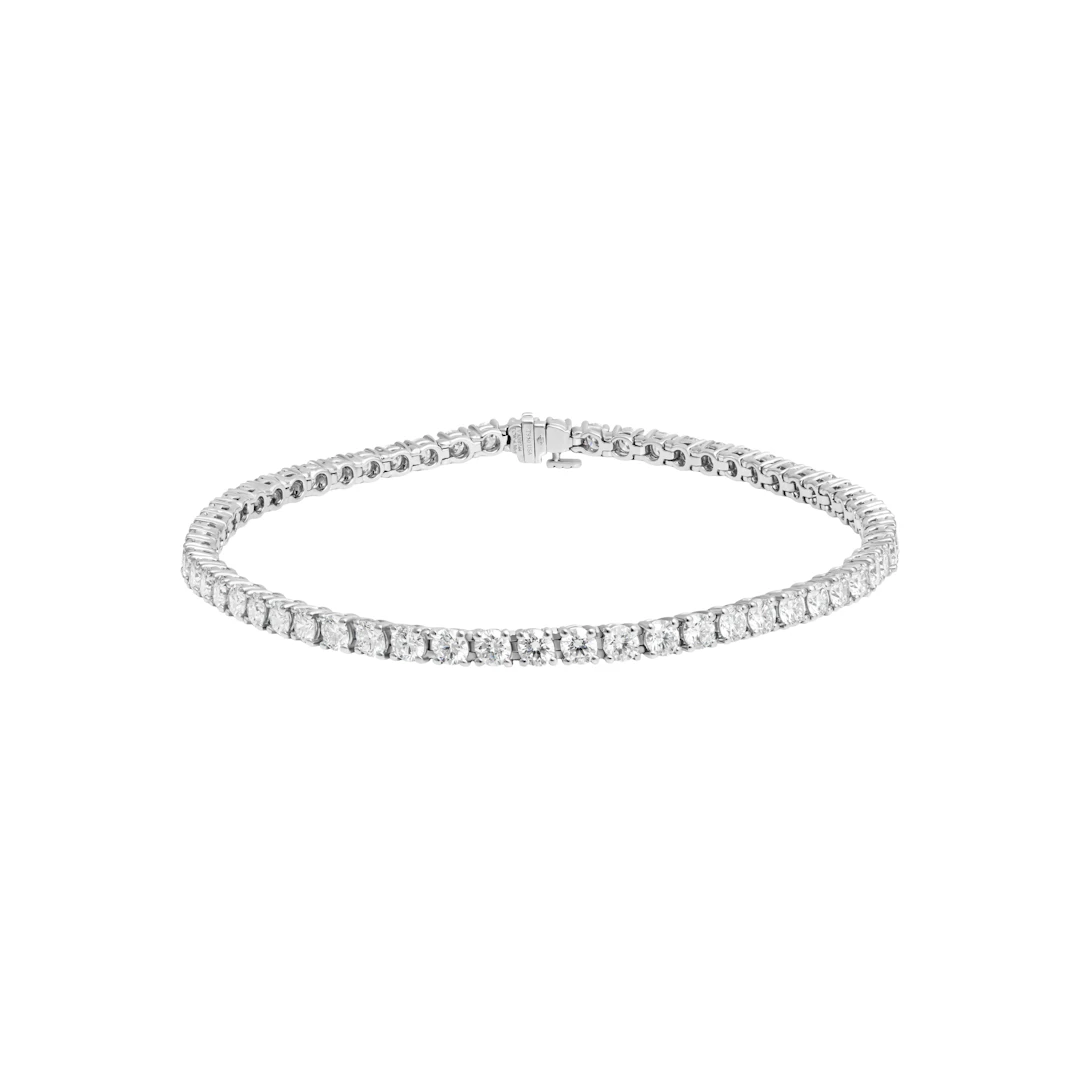 Platinum 4.30ctw Round Brilliant Cut Diamond Tennis Bracelet