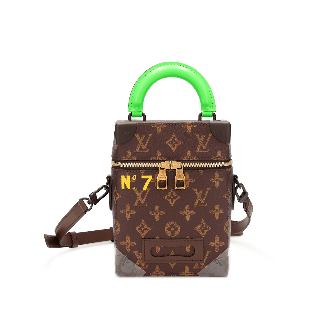 Virgil Abloh Brown and Green Monogram Coated Canvas No. 7 Vertical