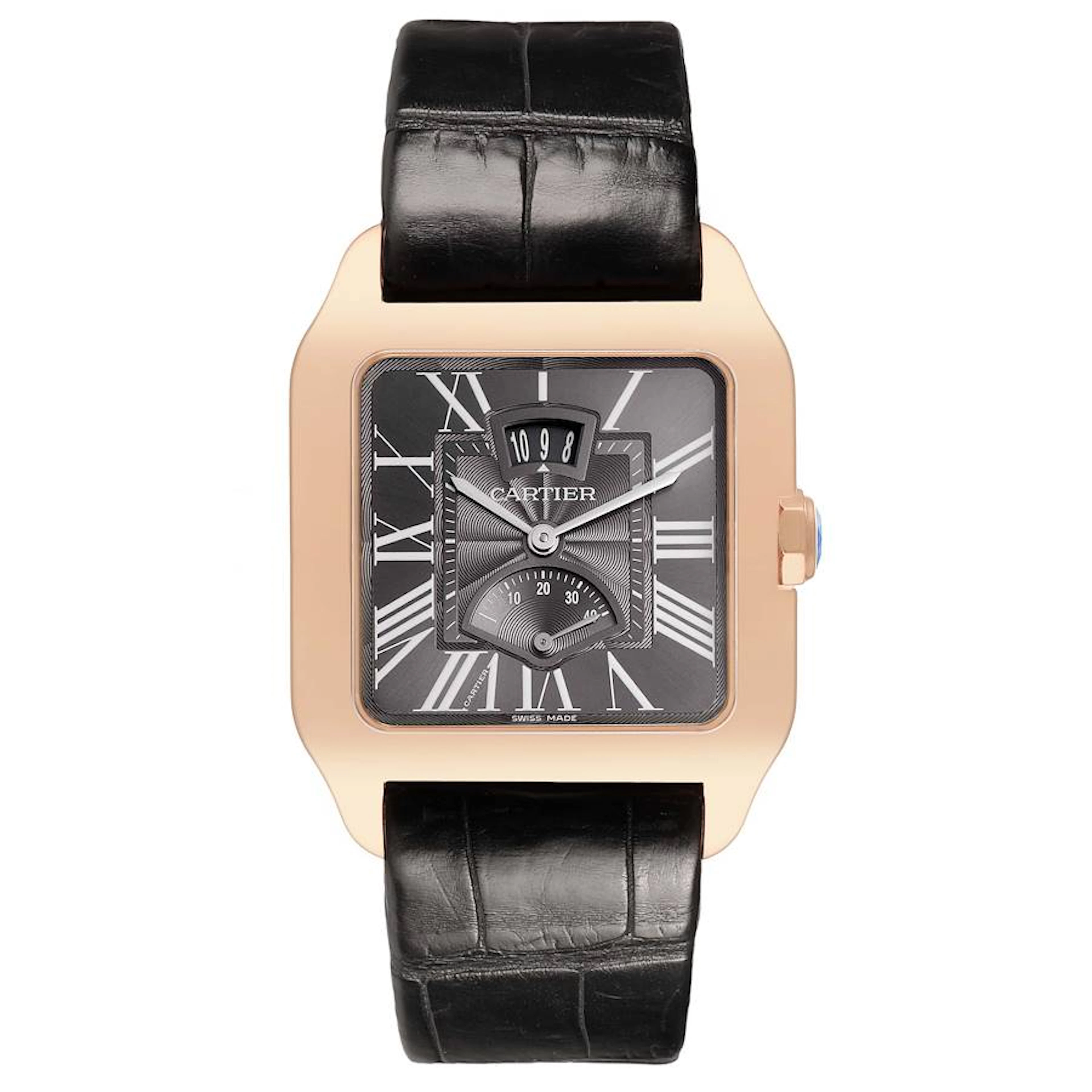 Santos-Dumont (Reference W2020068). A 47.4mm rose gold manual wind