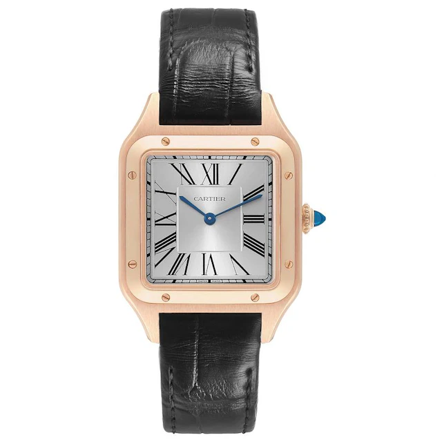 Santos Dumont Large (Reference WGSA0021). A 43.5mm rose gold quartz