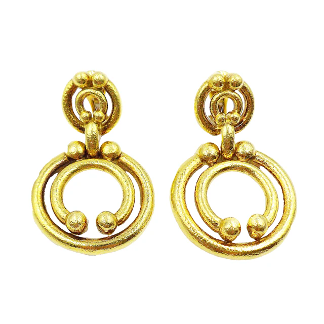 Gold Concentric Earclips