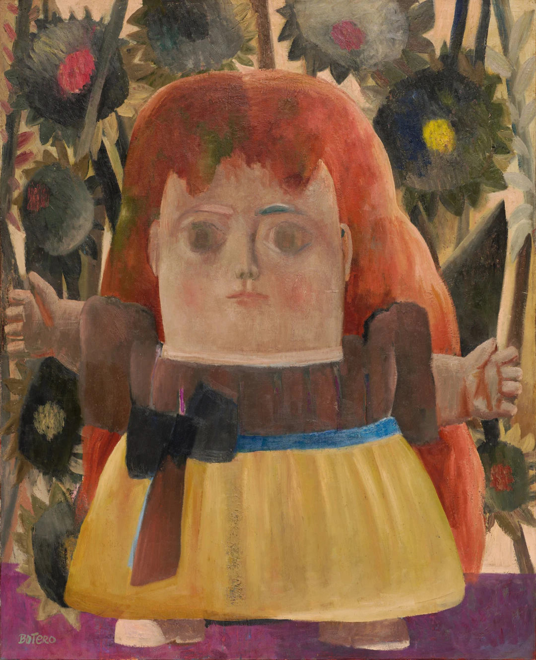 Niña perdida en un jardin
