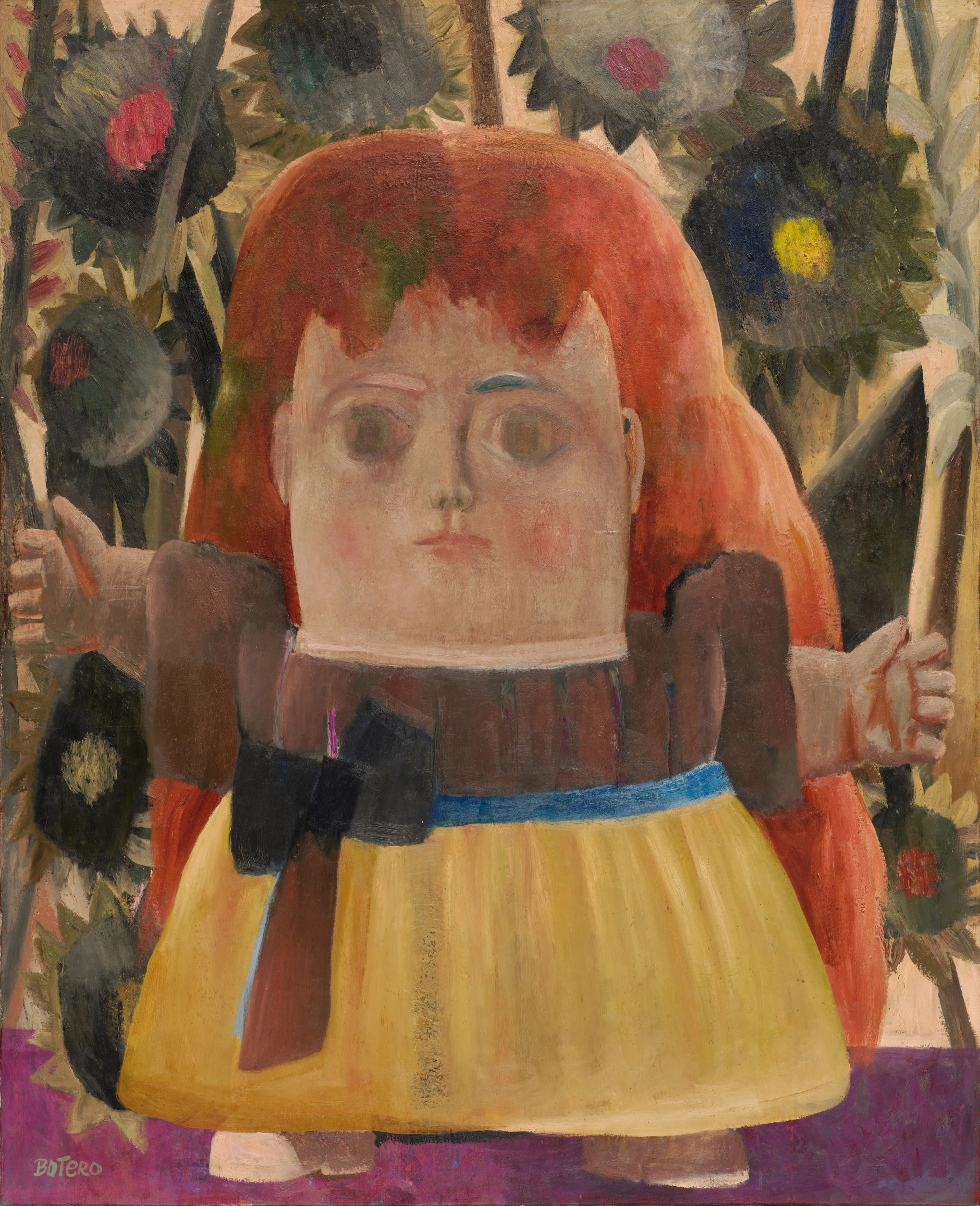 Niña perdida en un jardin