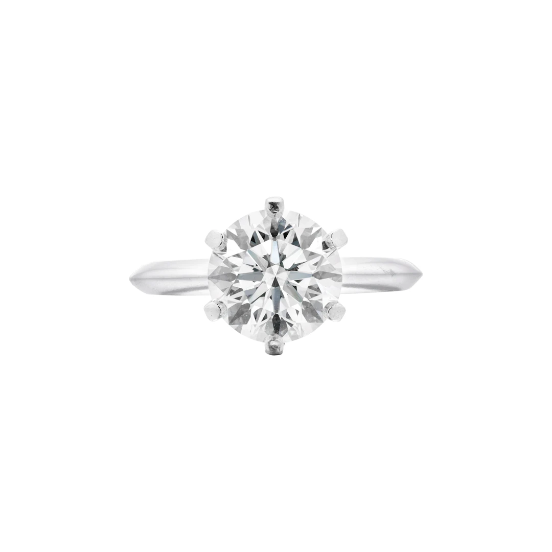 Platinum and 3.03ct Round Brilliant Cut Diamond Engagement Ring