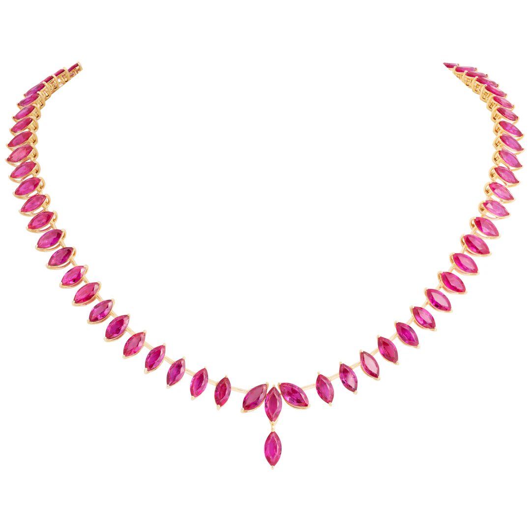 Gold and 37.17ctw Ruby Necklace
