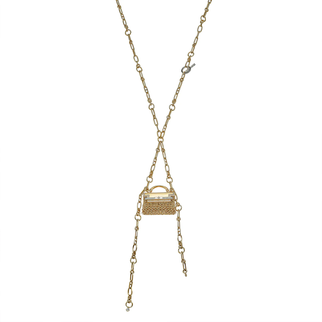 Rose Gold and Diamonds Kelly Bijou Précieux Chain Mail Necklace