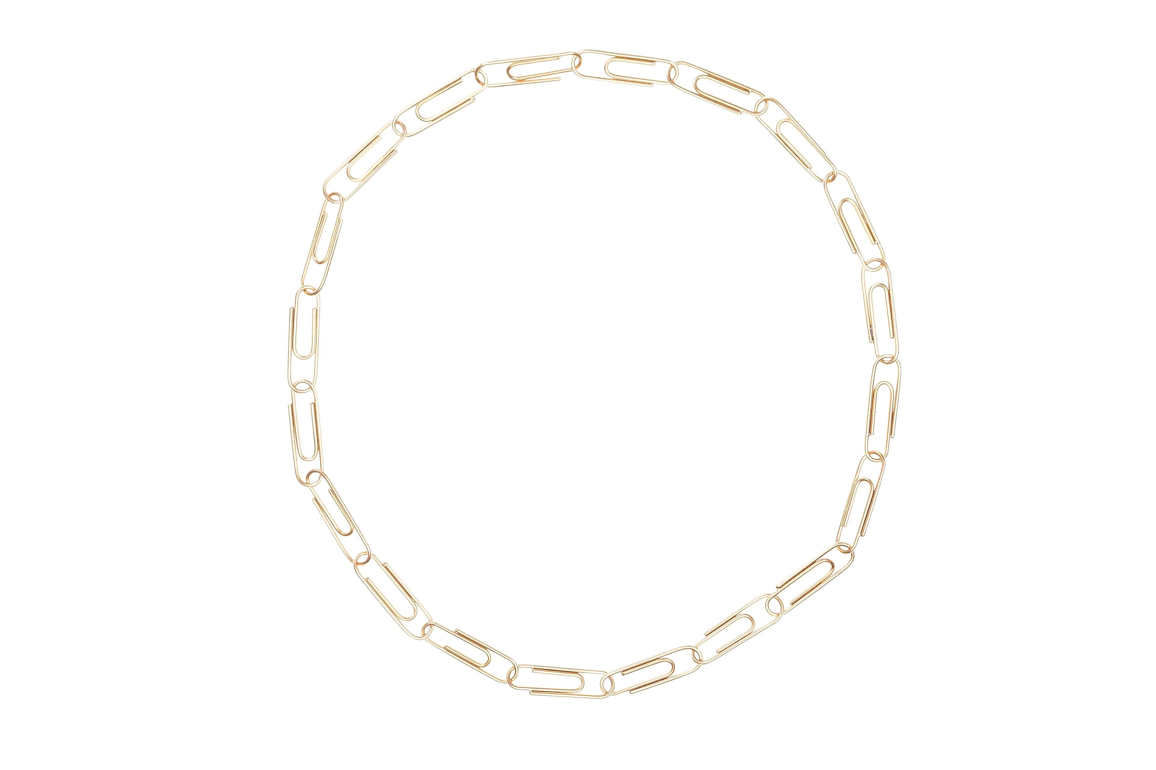 Paperclip Necklace in 18k Yellow Gold